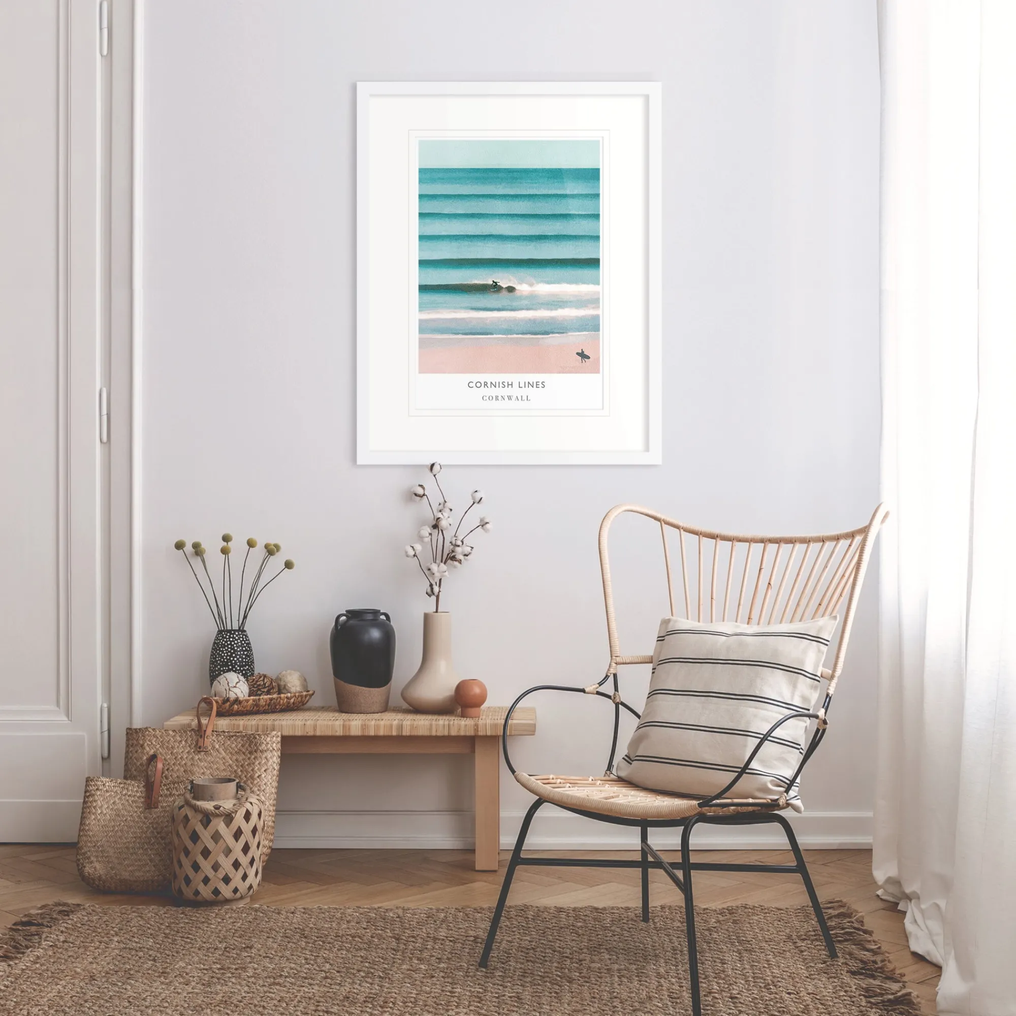 Cornwall|Travel*Whistlefish Cornish Lines Framed Print