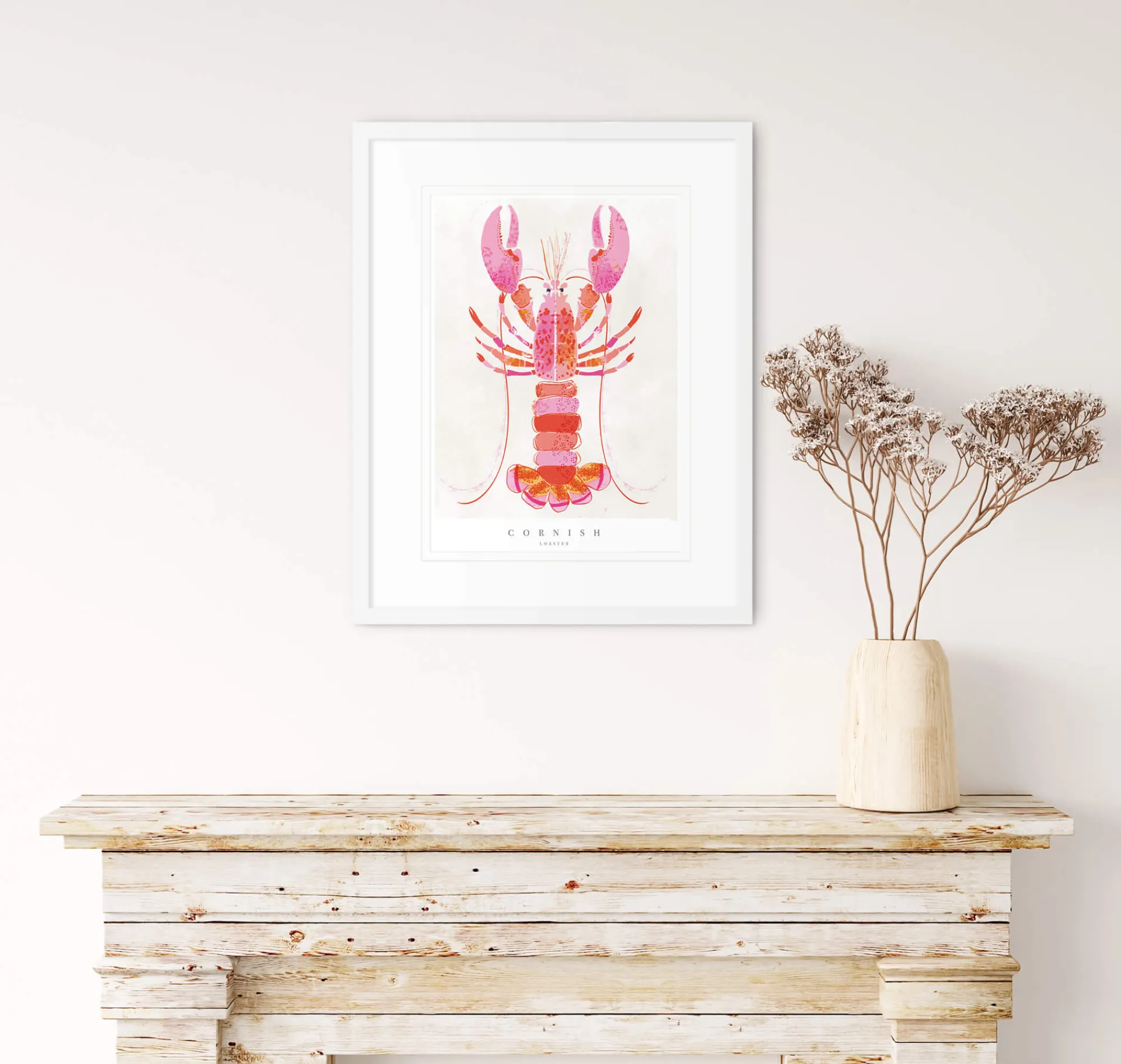 Sea Creatures|Coastal Scenes*Whistlefish Cornish Lobster Small Framed Print