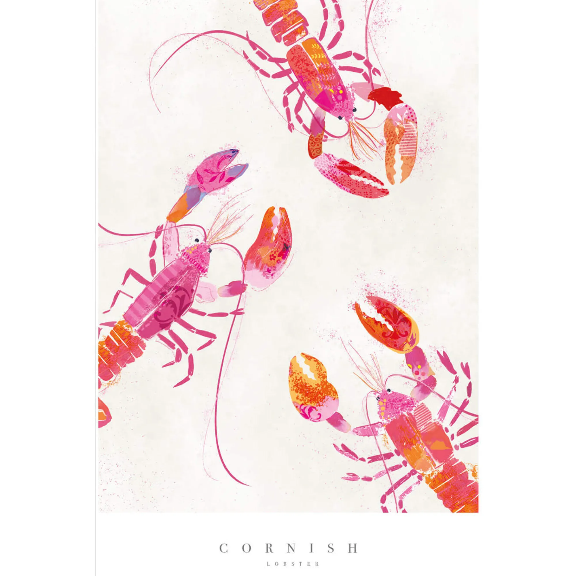Sea Creatures|Unframed Prints*Whistlefish Cornish Lobsters Large Art Print