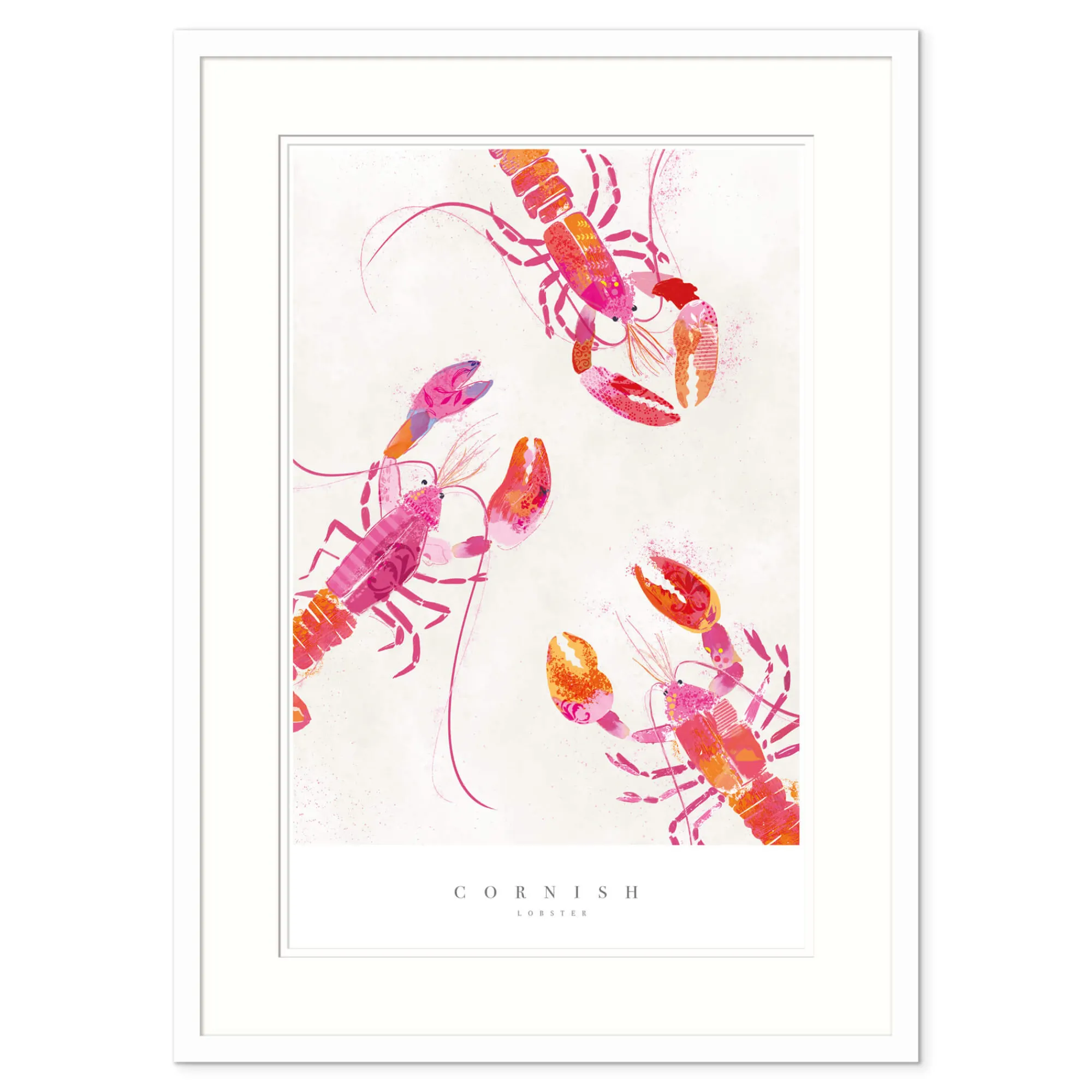Sea Creatures|Coastal Scenes*Whistlefish Cornish Lobsters Large Framed Print