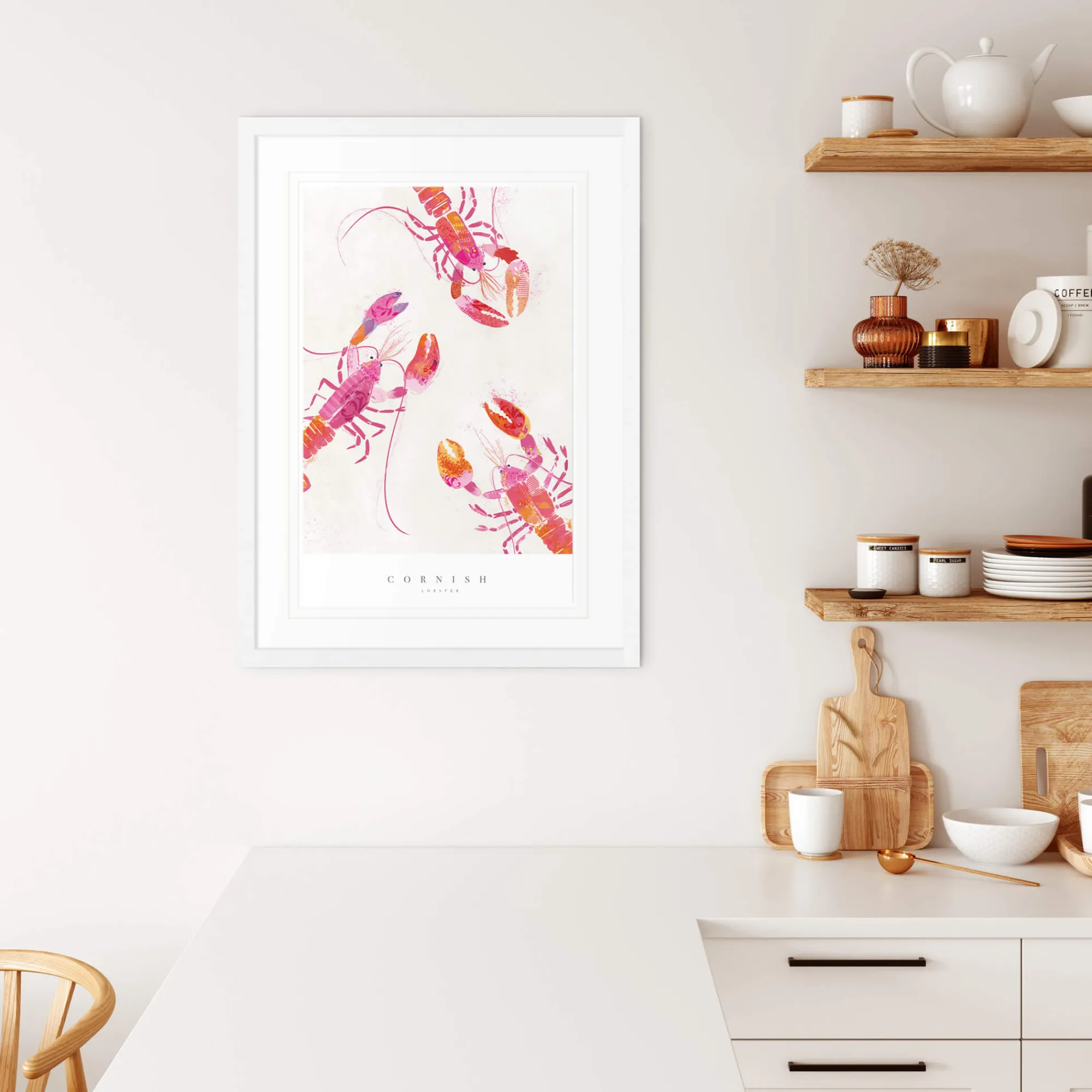Sea Creatures|Coastal Scenes*Whistlefish Cornish Lobsters Large Framed Print