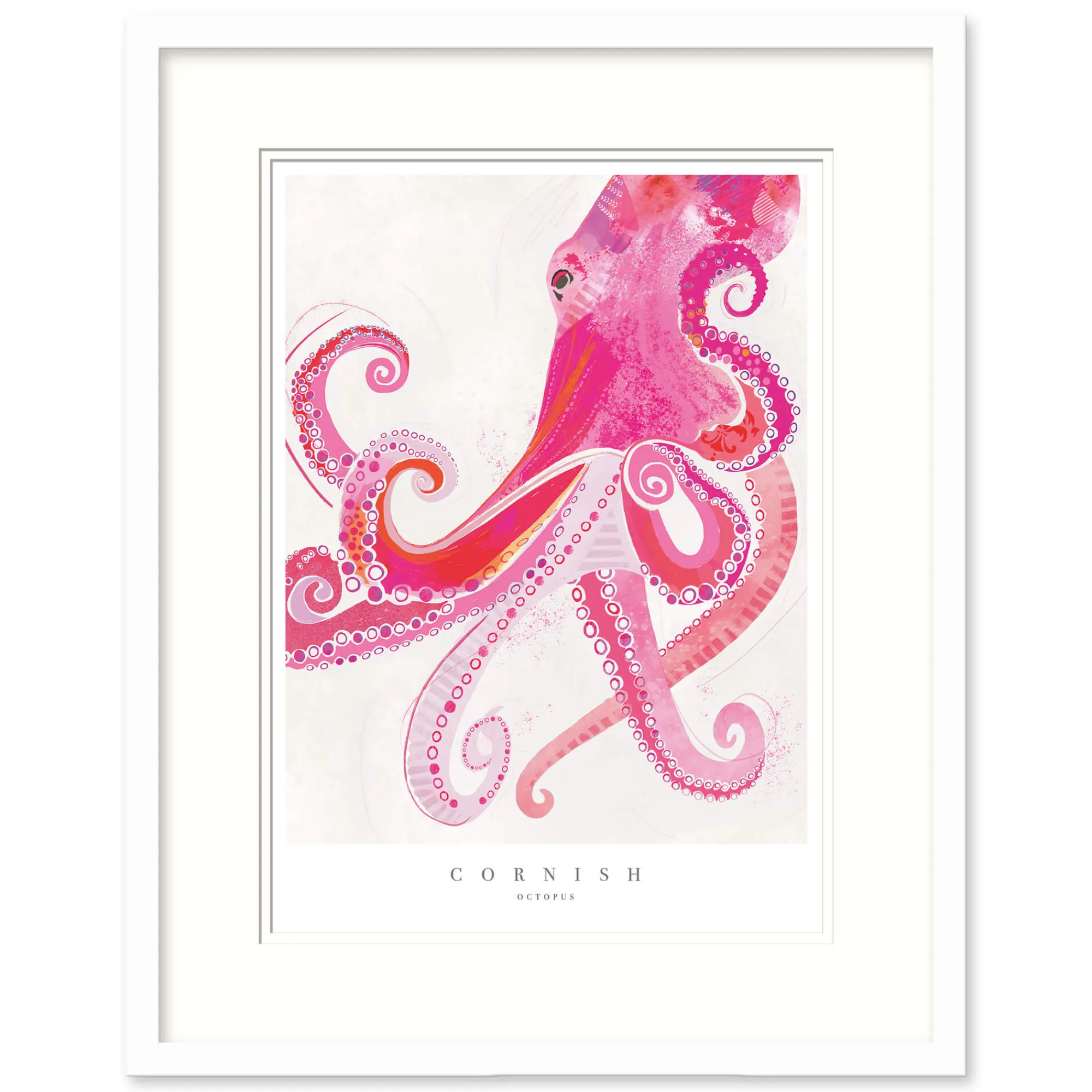 Sea Creatures|Coastal Scenes*Whistlefish Cornish Octopus Small Framed Print