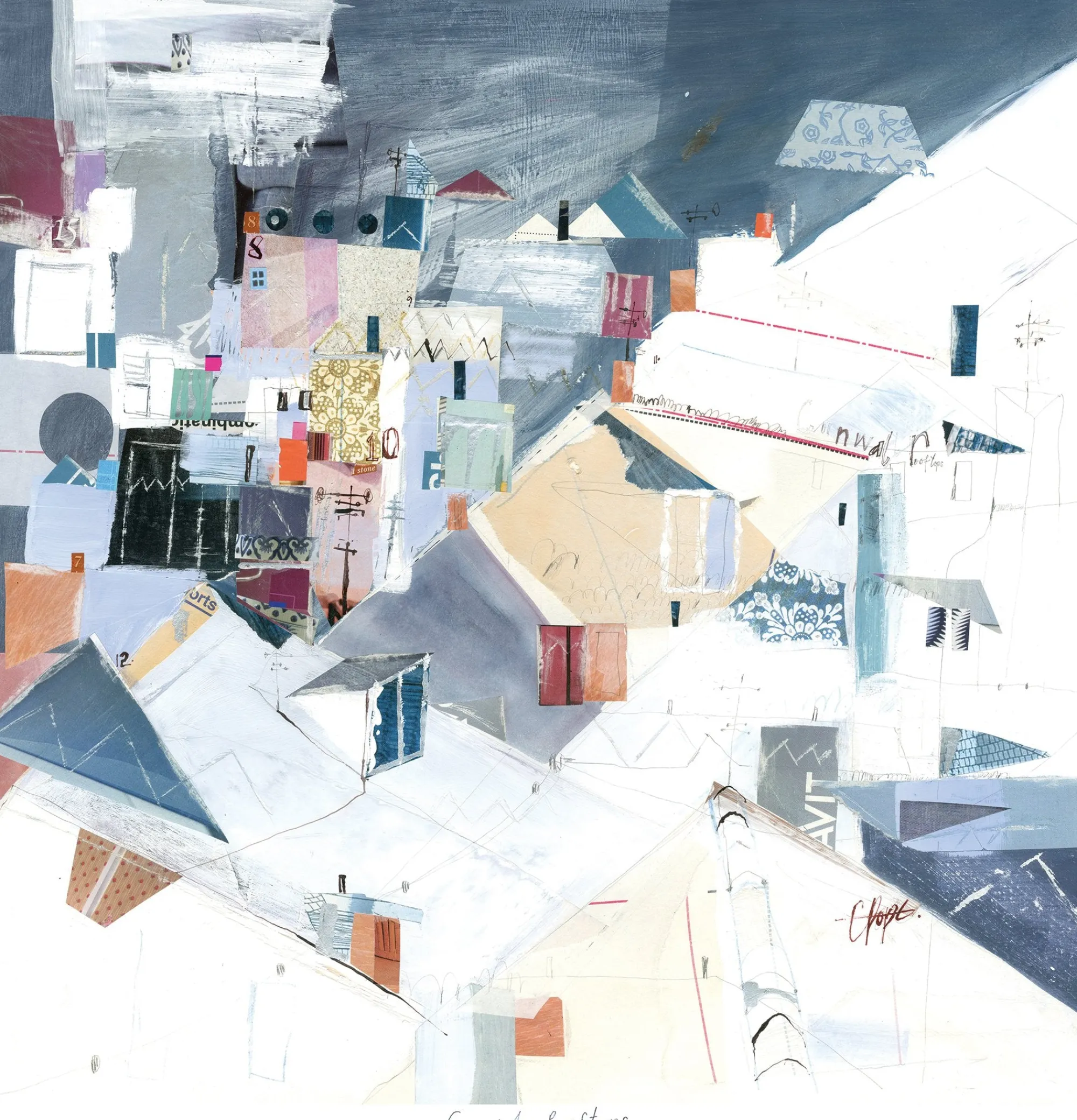 Unframed Prints*Whistlefish Cornish Rooftops Art Print