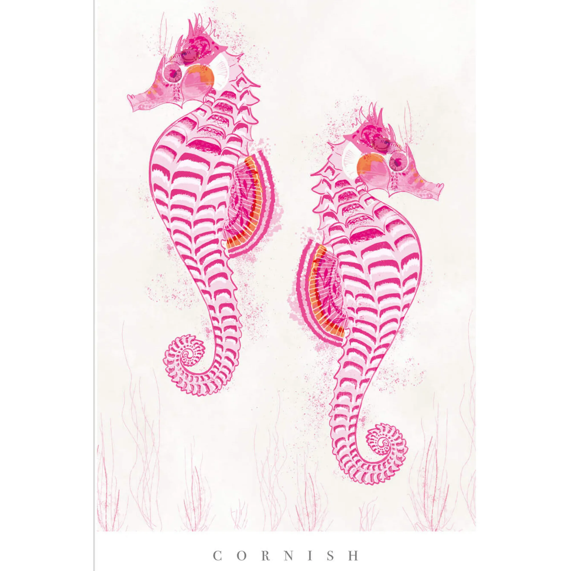 Sea Creatures|Unframed Prints*Whistlefish Cornish Seahorses Medium Art Print