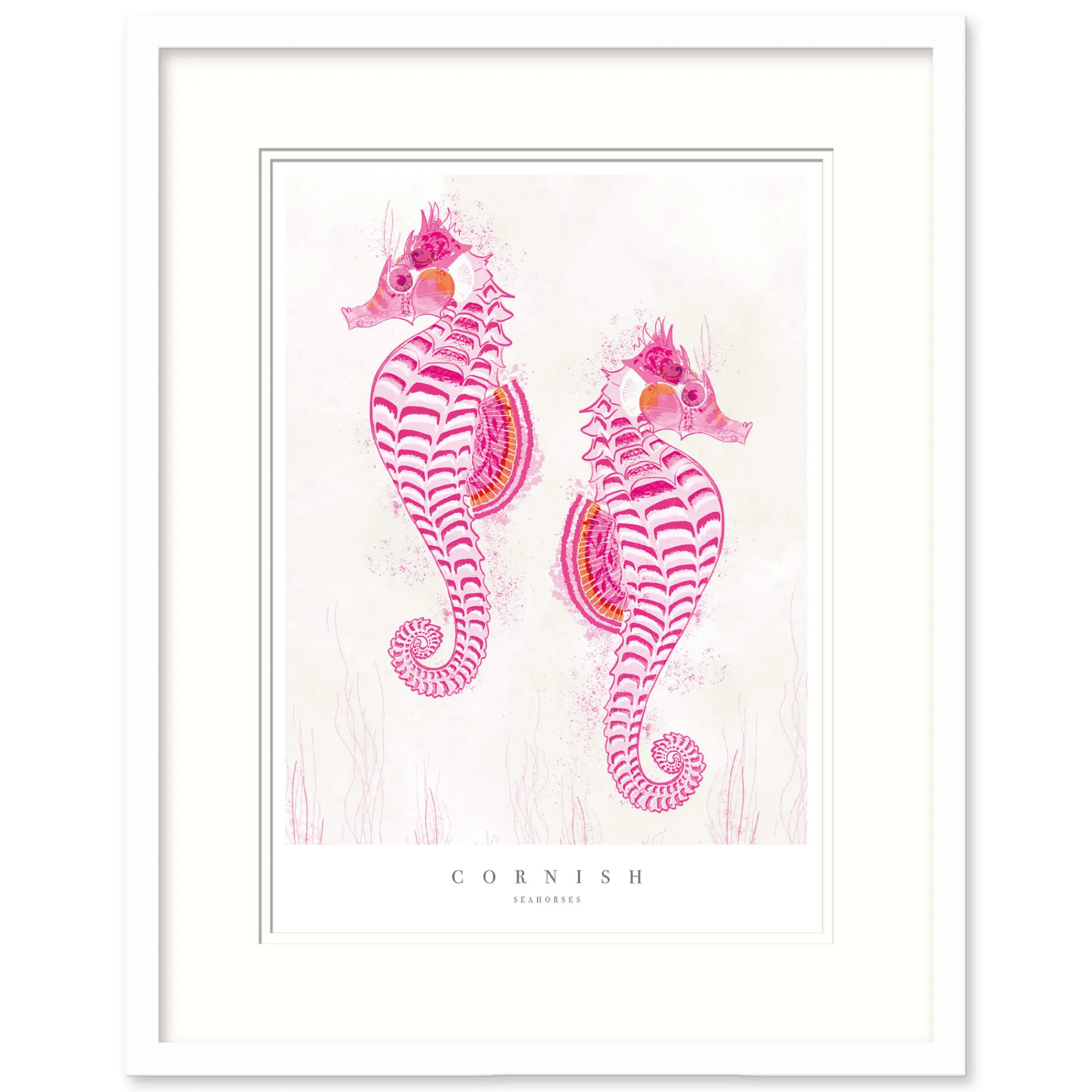 Sea Creatures|Coastal Scenes*Whistlefish Cornish Seahorses Small Framed Print