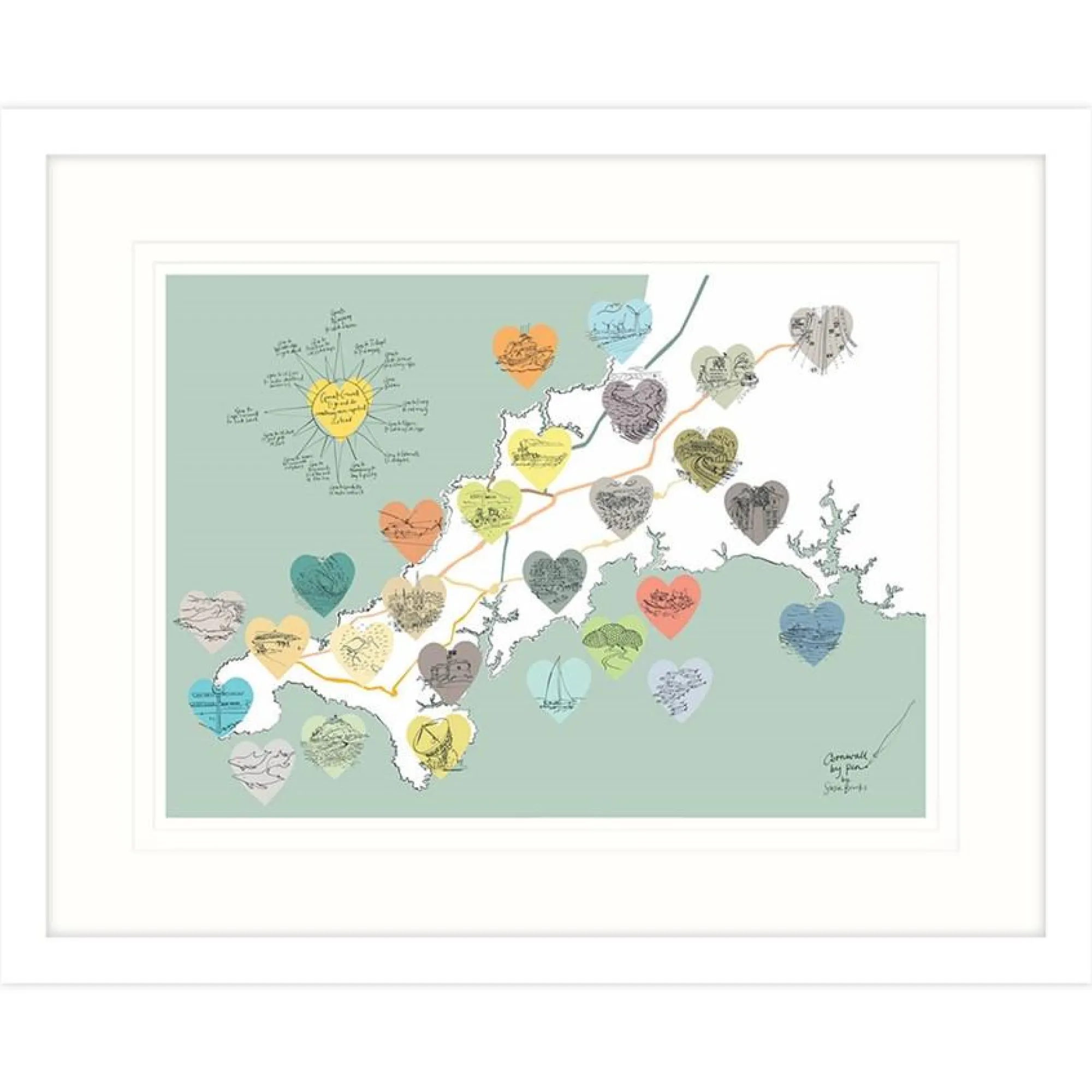 Cornwall|Framed Prints*Whistlefish Cornwall By Pen Small Framed Print