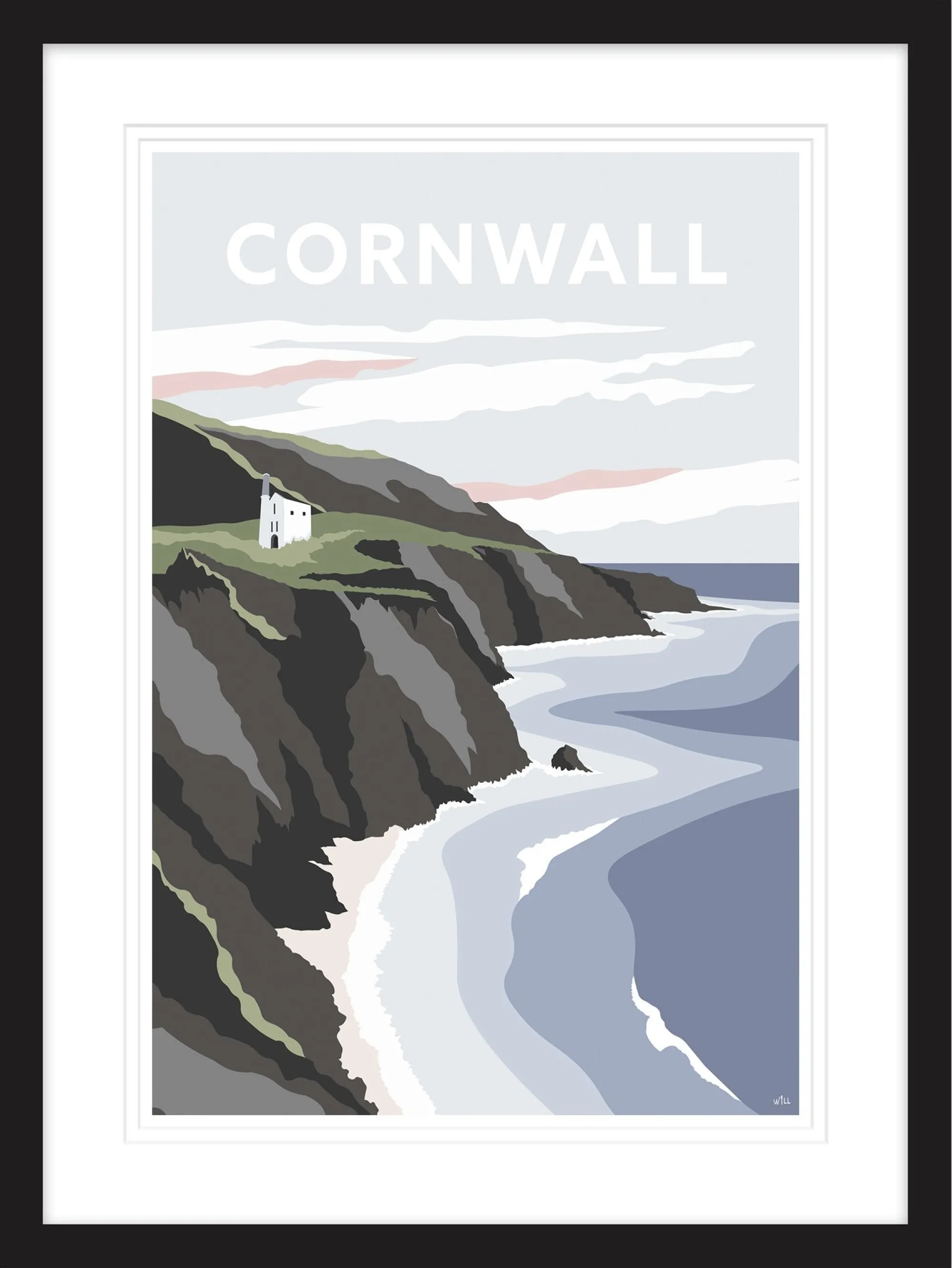 Cornwall|Travel*Whistlefish Cornwall Tin Mine Framed Print