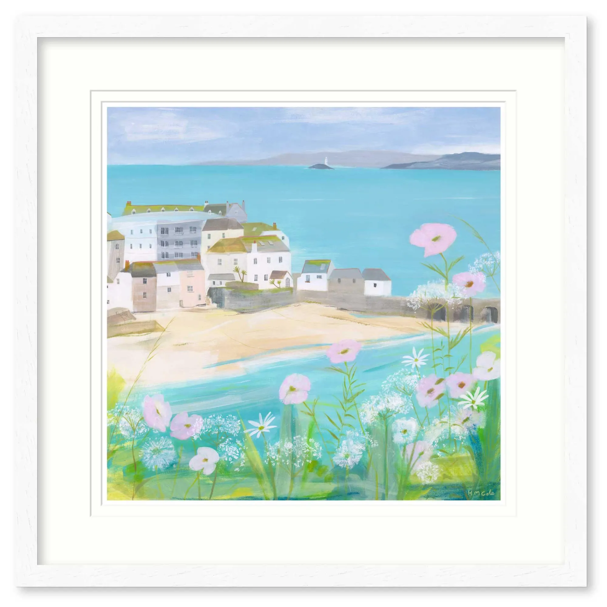 St Ives|Floral & Flowers*Whistlefish Cow Parsley & Poppies Framed Print