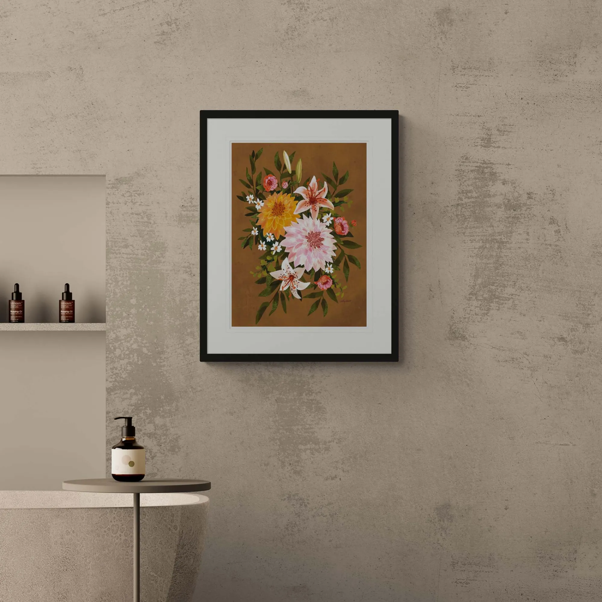 Floral & Flowers|Framed Prints*Whistlefish Dahlia's Bouquet Medium Framed Print