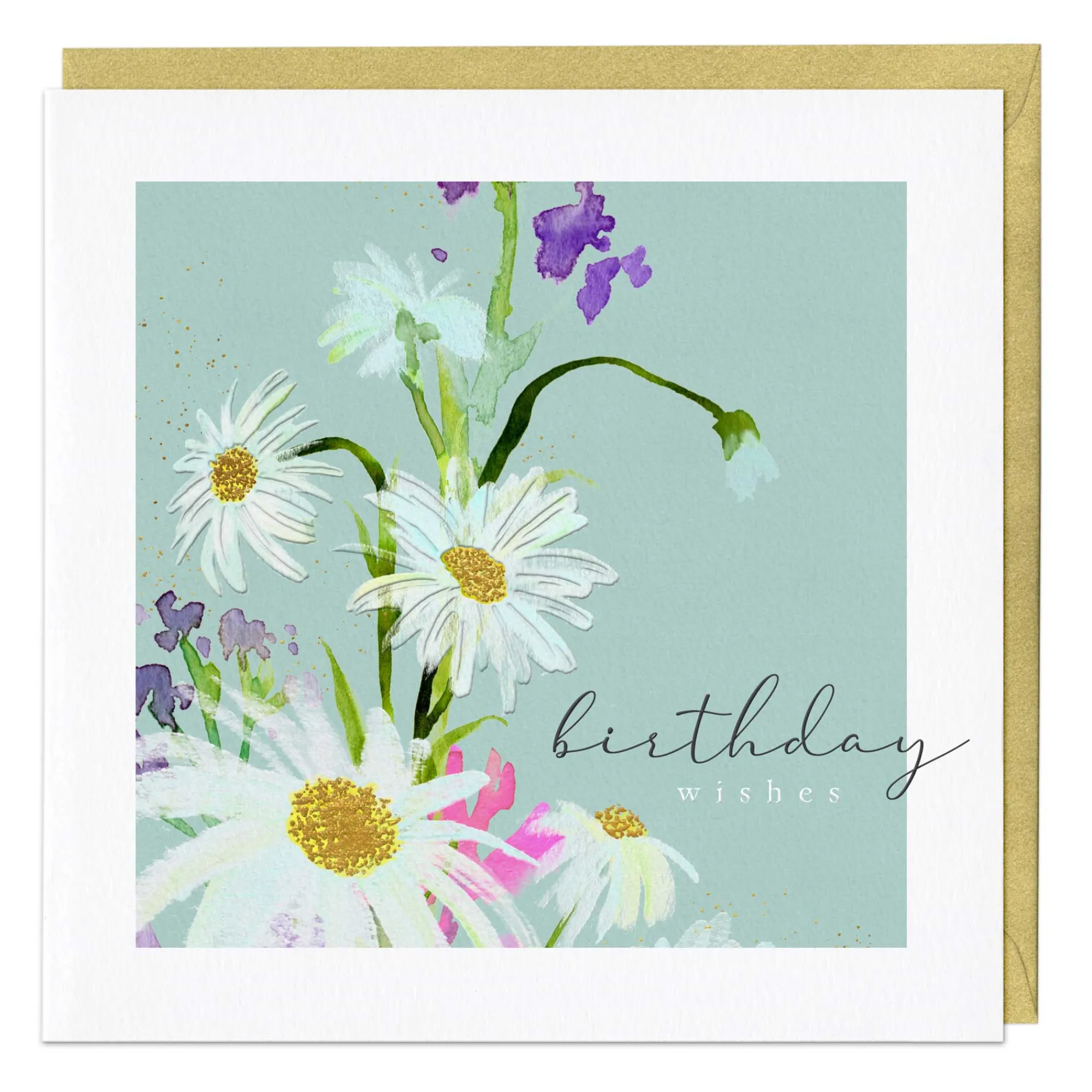Birthday|Birthday*Whistlefish Daisies Wishes Luxury Birthday Card