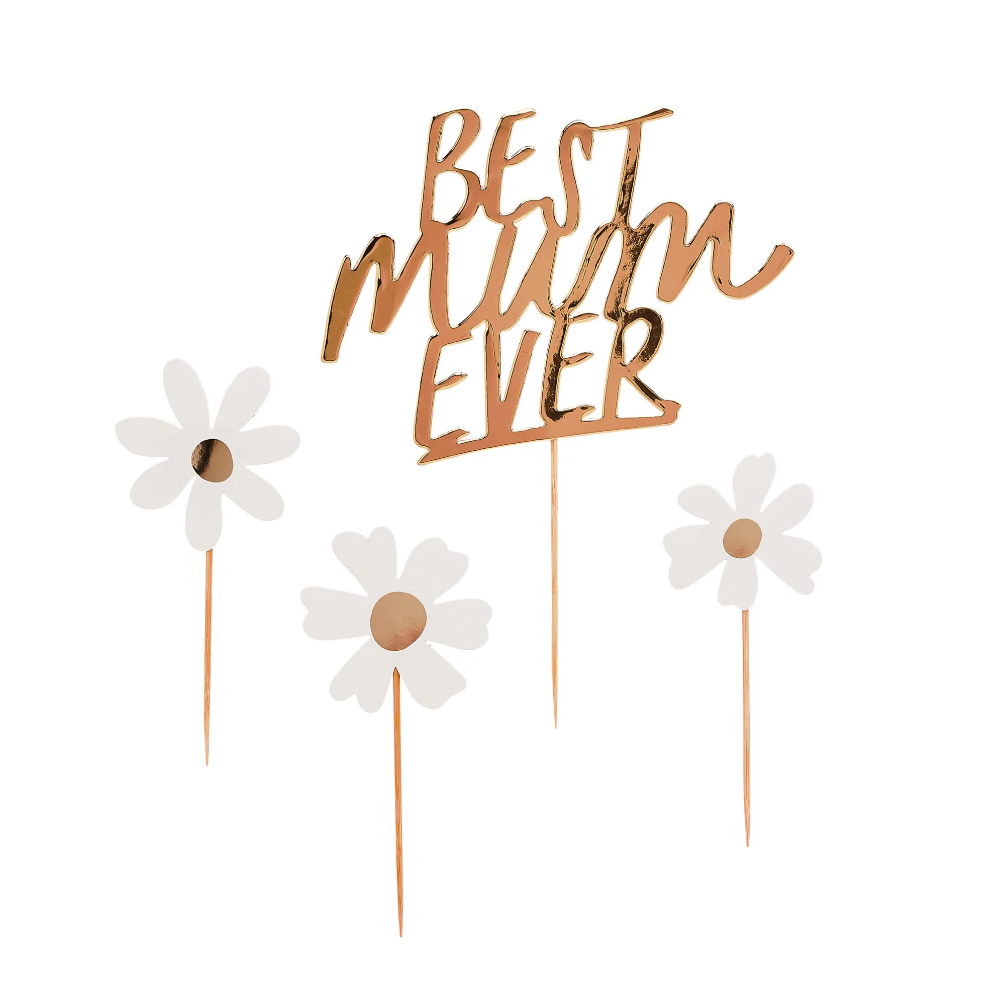 Cake Topper|Floral*Whistlefish Daisy 'Best Mum Ever' Cake Topper Set