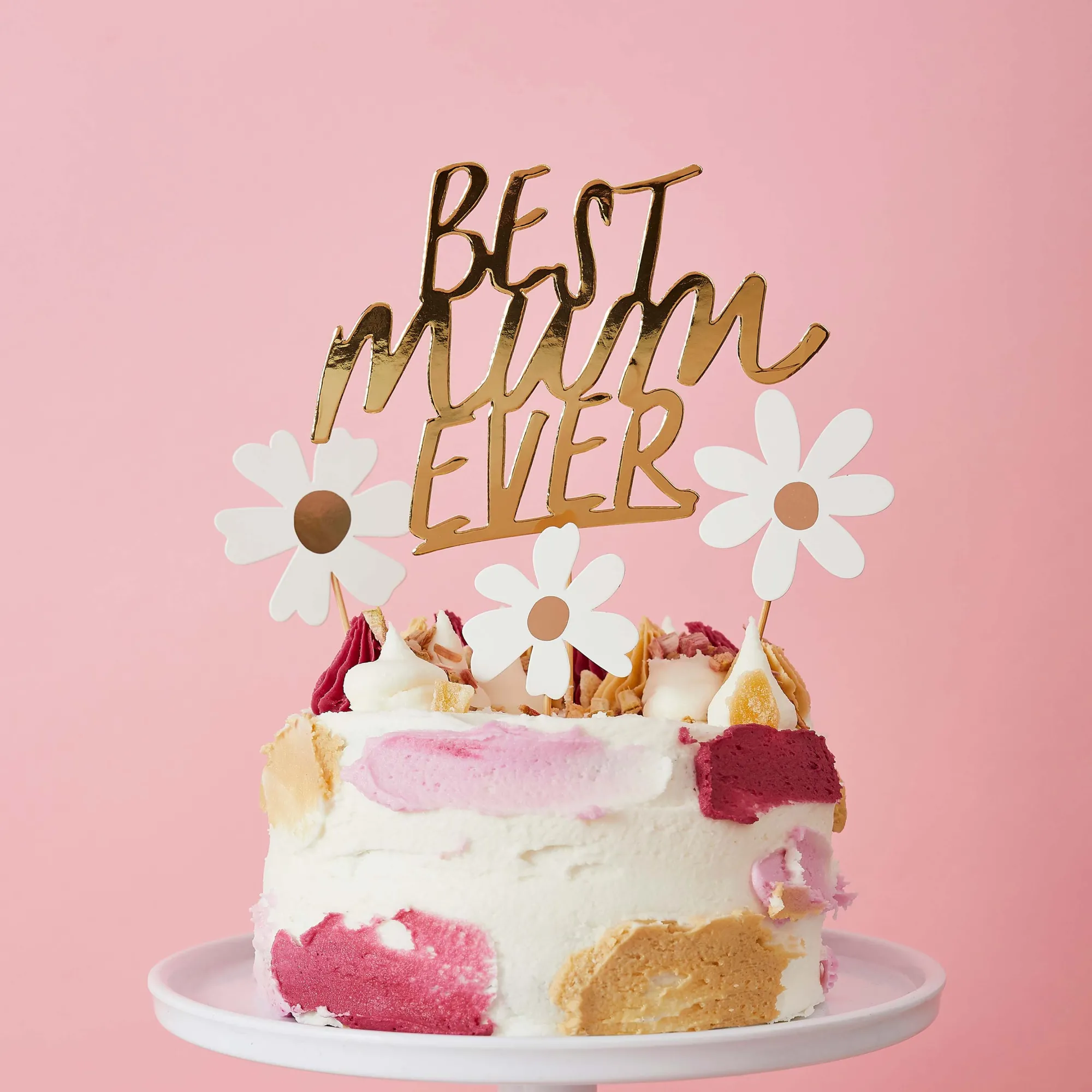 Cake Topper|Floral*Whistlefish Daisy 'Best Mum Ever' Cake Topper Set