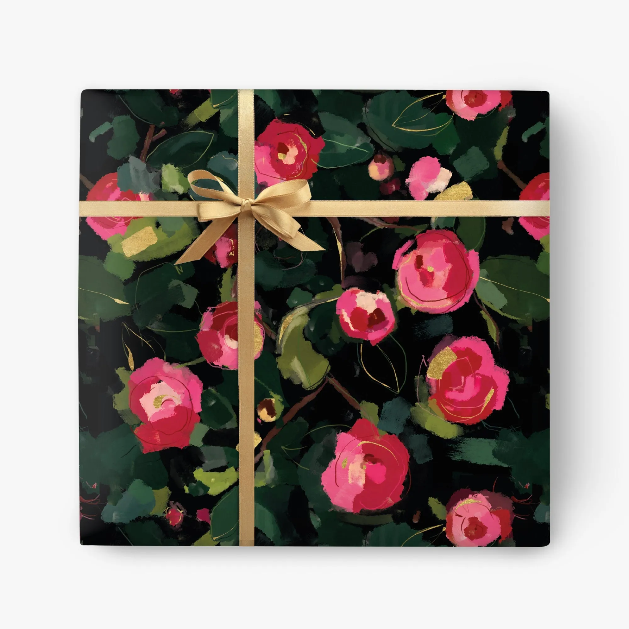 Gift Wrap|Floral*Whistlefish Dark Winter Camellia Wrapping Paper