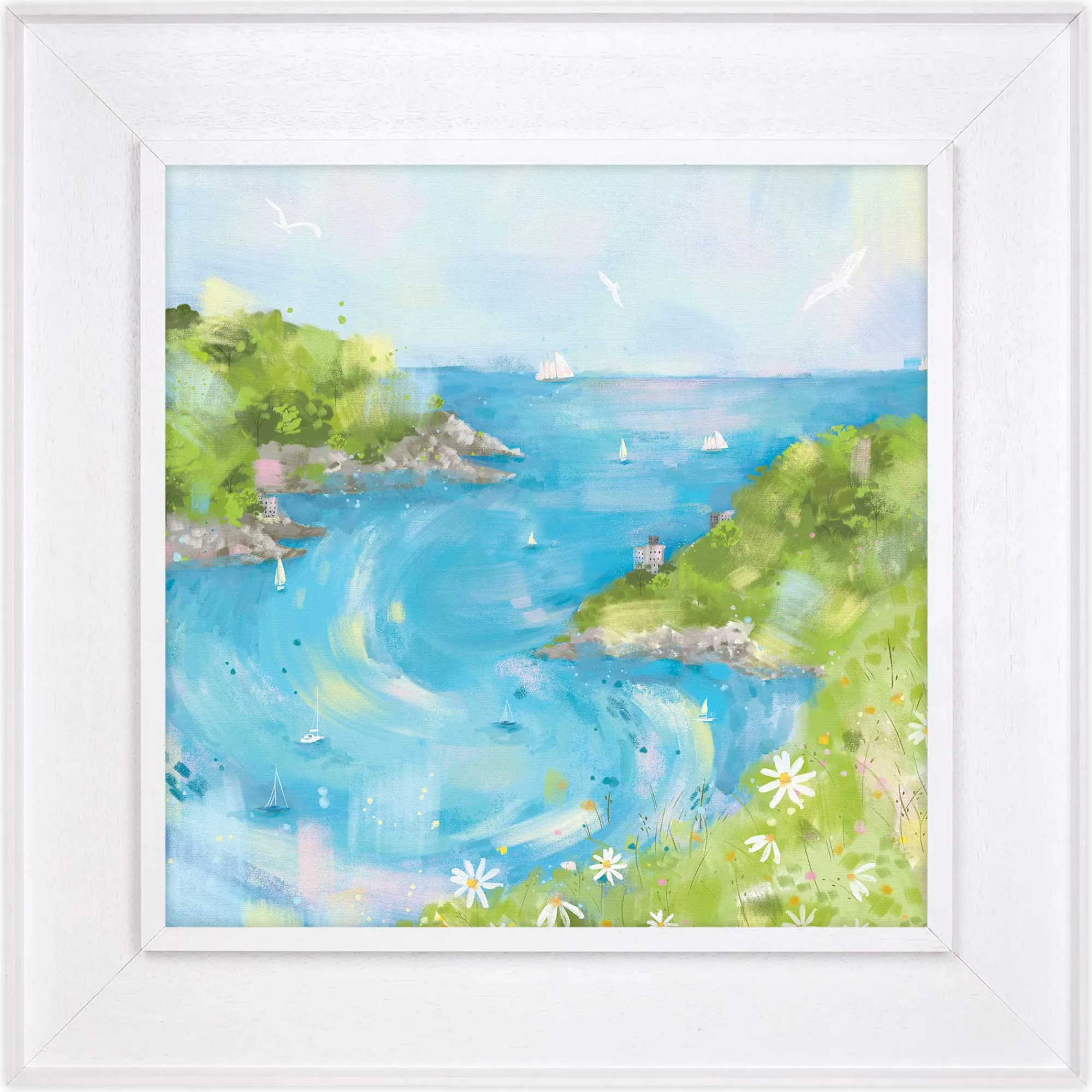 Dartmouth|Cornwall*Whistlefish Dartmouth Estuary Tray Framed Canvas