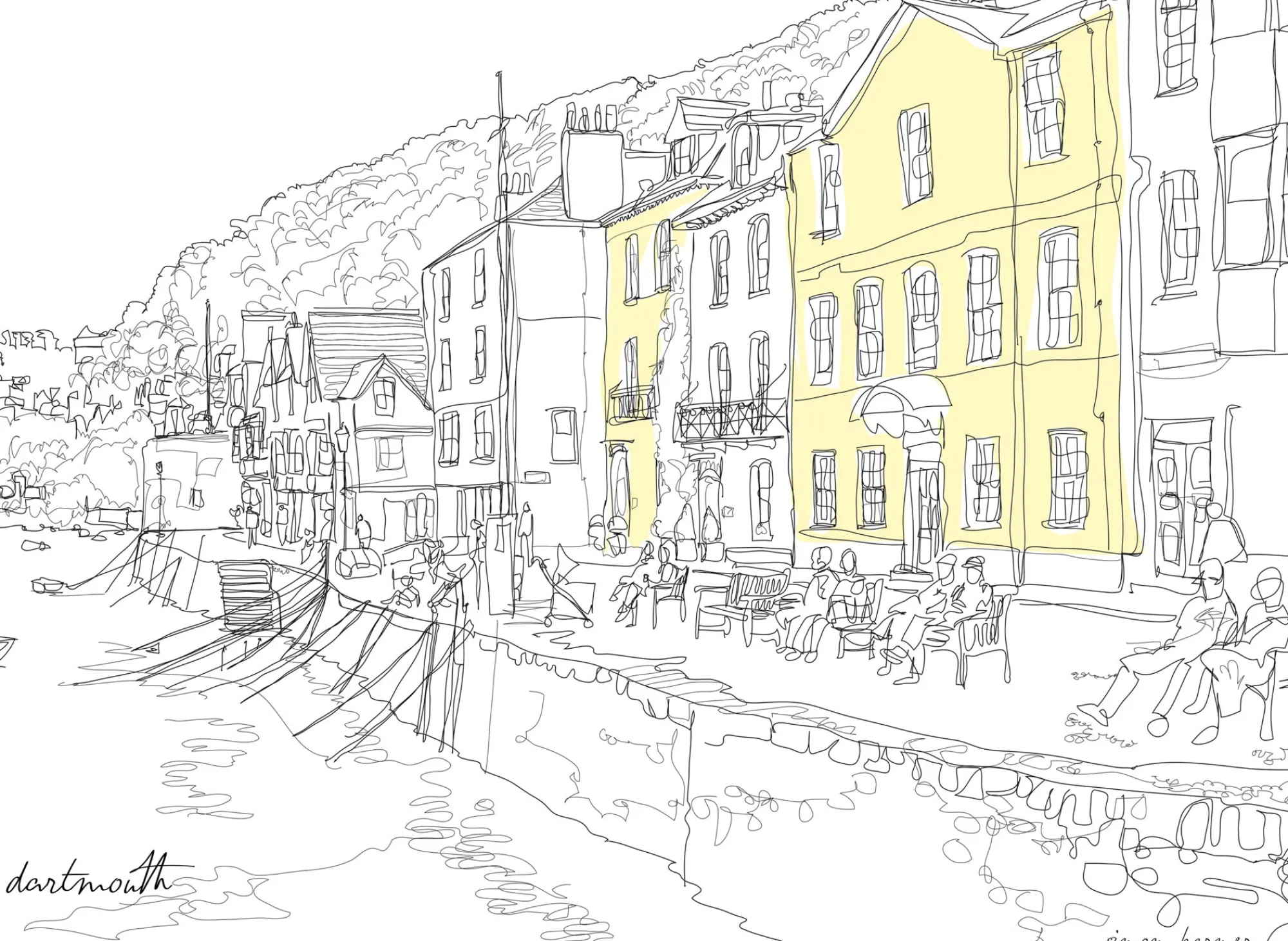 Unframed Prints*Whistlefish Dartmouth Harbour Medium Art Print