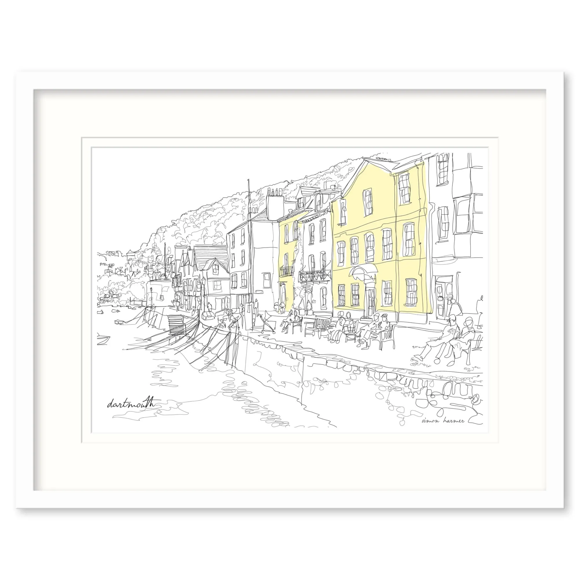 Dartmouth|Devon*Whistlefish Dartmouth Harbour Medium Framed Print