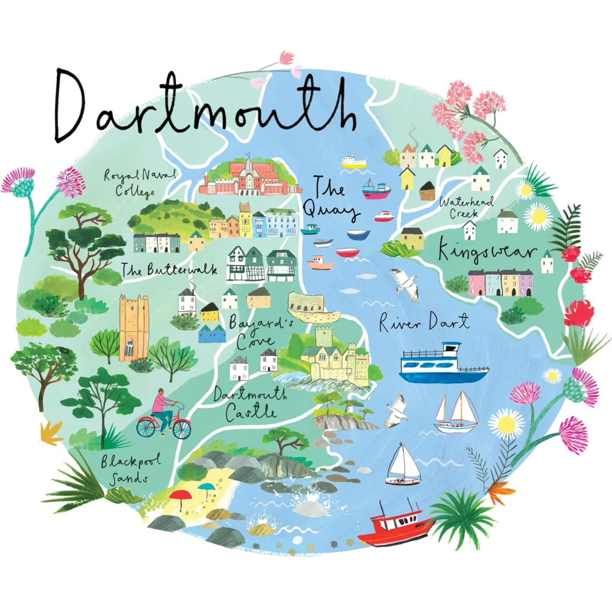 Unframed Prints*Whistlefish Dartmouth Map Art Print
