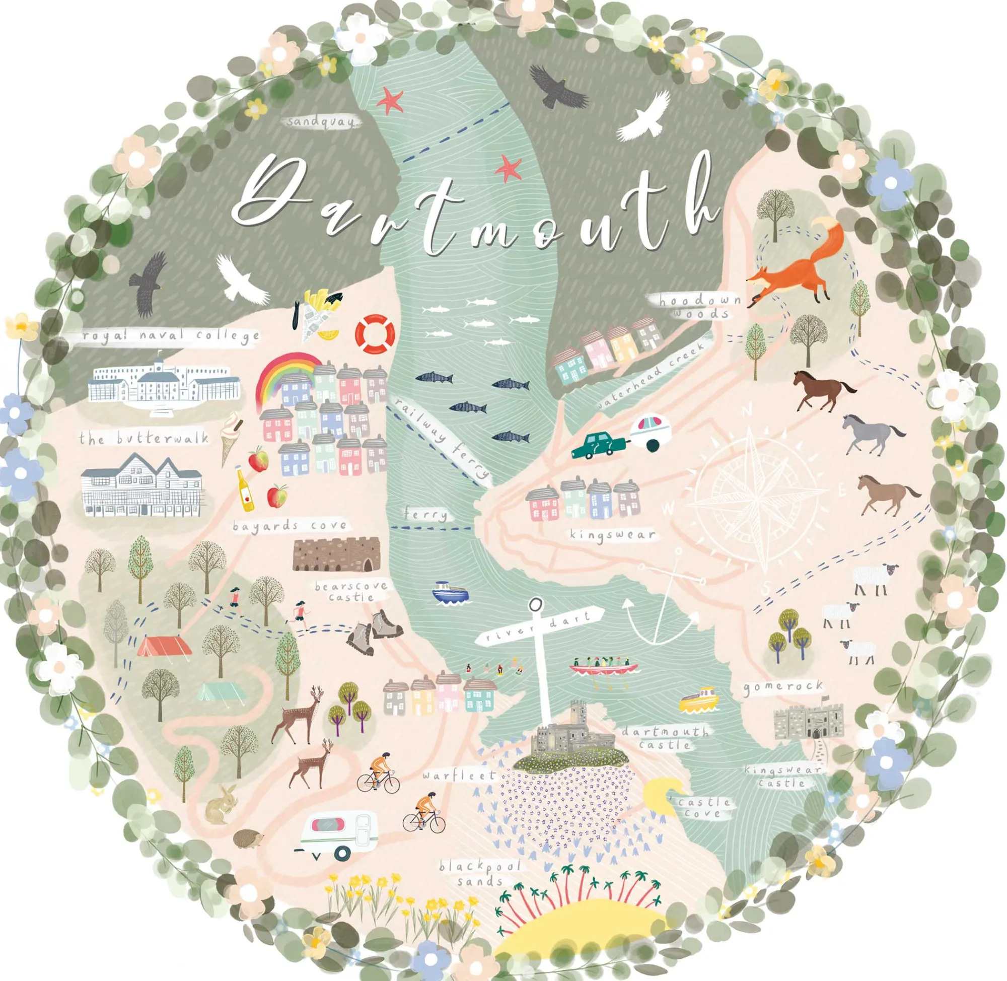 Unframed Prints*Whistlefish Dartmouth Map Art Print