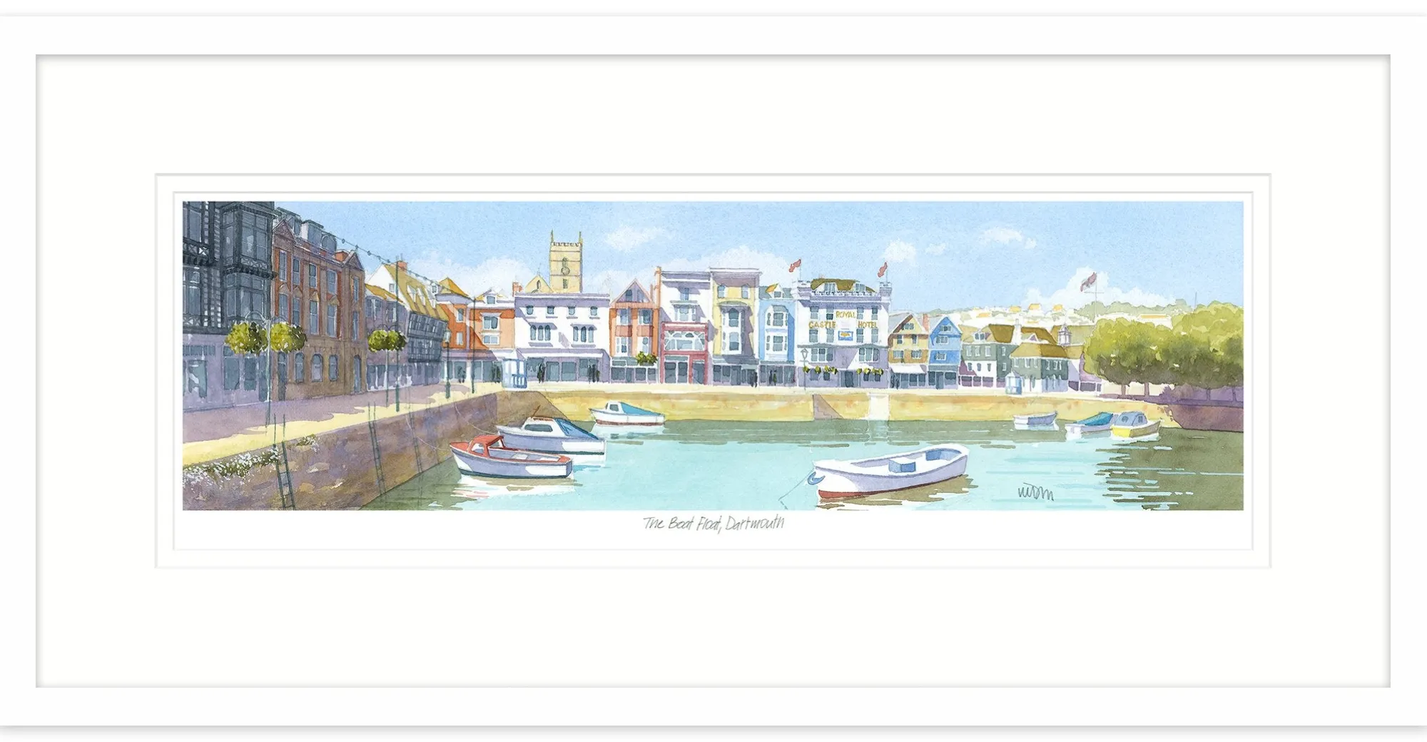 Dartmouth|Devon*Whistlefish Dartmouths Floating Boats Framed Print