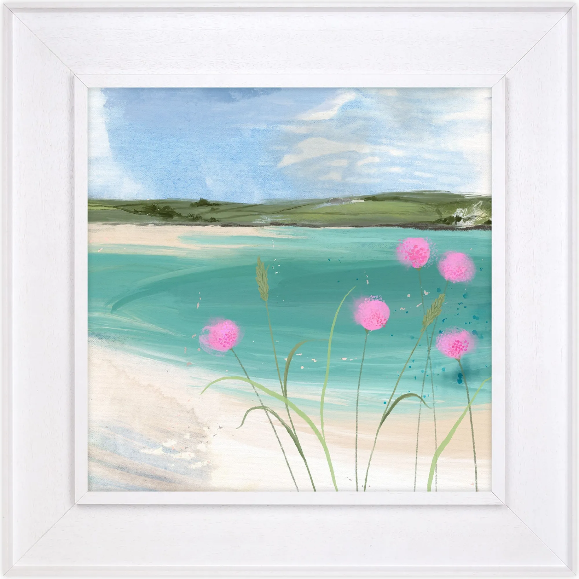 Cornwall|Floral & Flowers*Whistlefish Daymer Bay Tray Framed Canvas