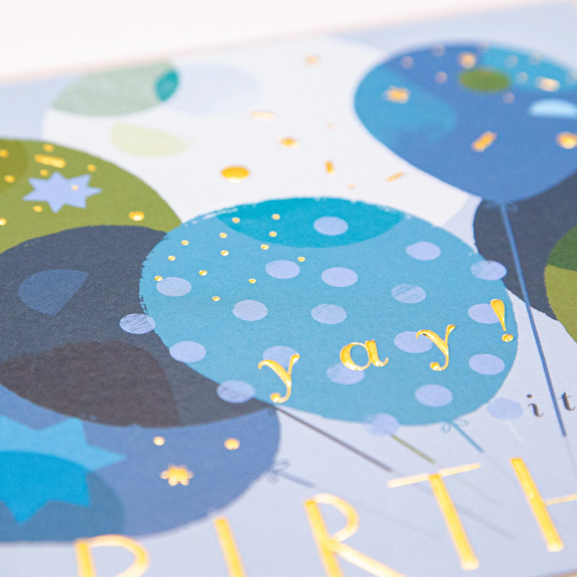 Birthday|For Him*Whistlefish Deep Blue & Green Balloon Birthday Card