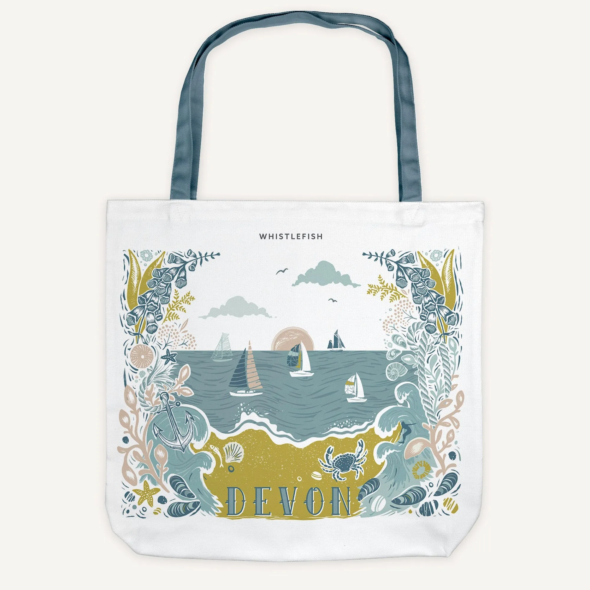 Under £20|Coastal Gifts*Whistlefish Devon Beach Tote Bag