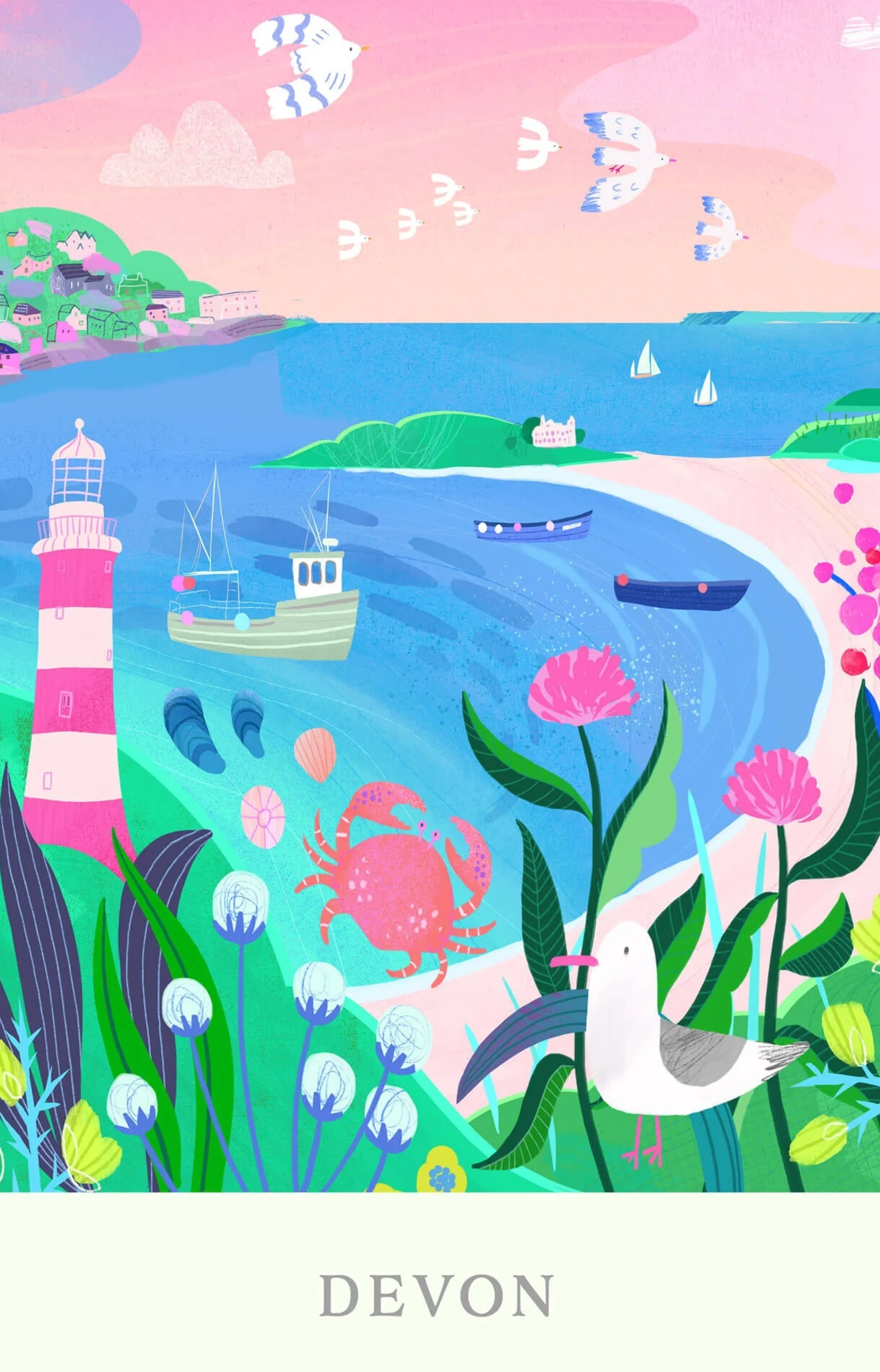 Unframed Prints*Whistlefish Devon Bright Art Print