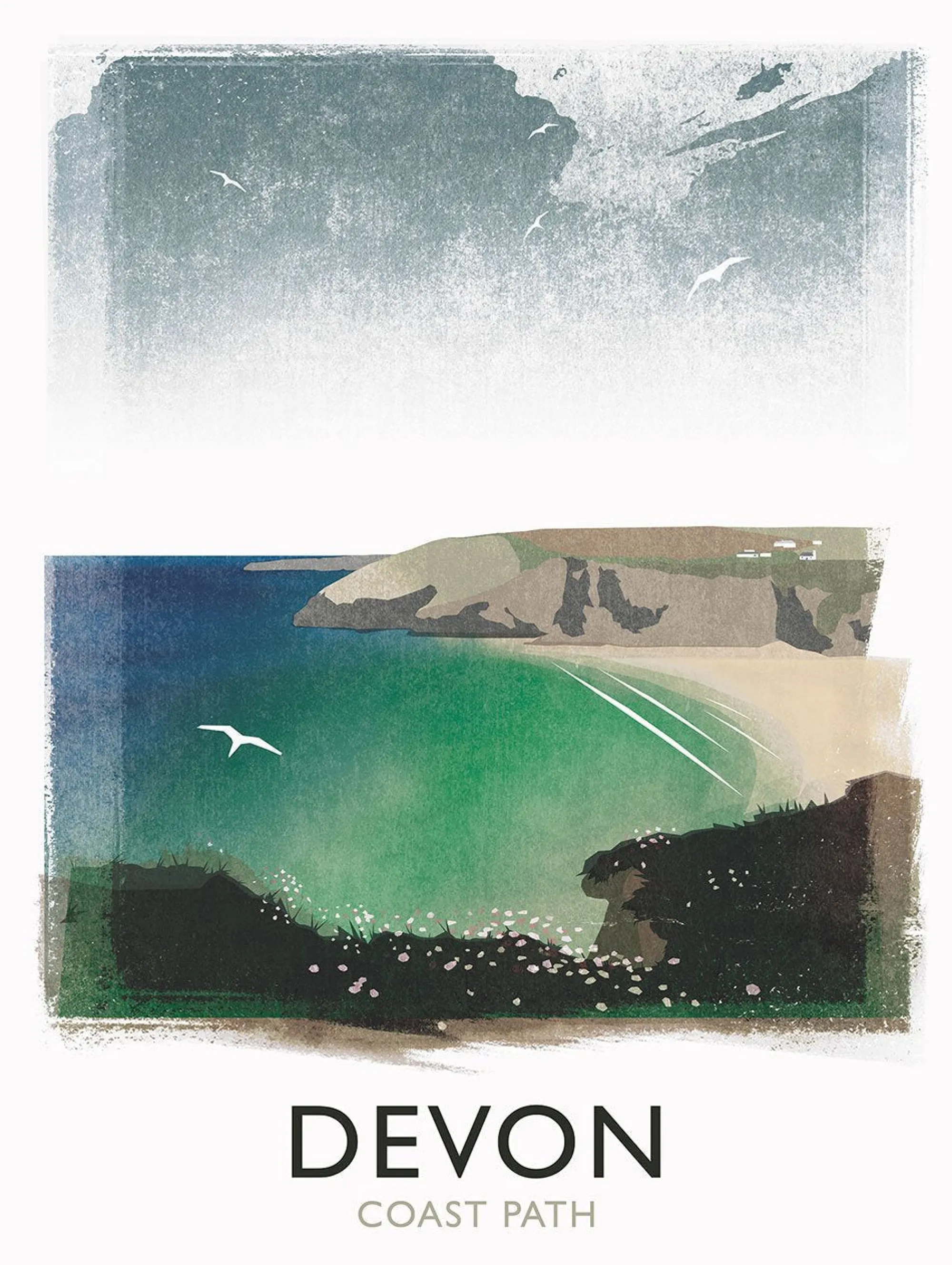 Unframed Prints*Whistlefish Devon Coastal Poster Art Print