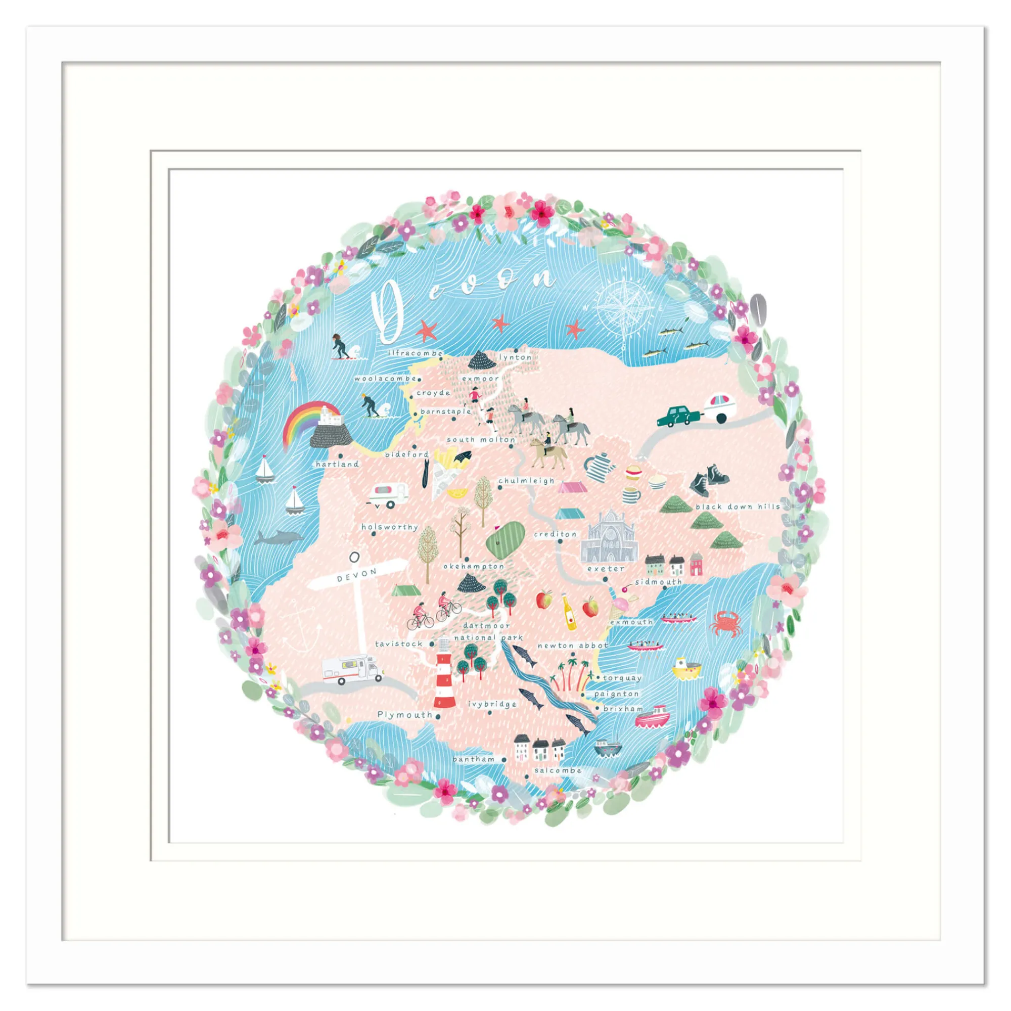 Devon|Framed Prints*Whistlefish Devon Map Framed Print