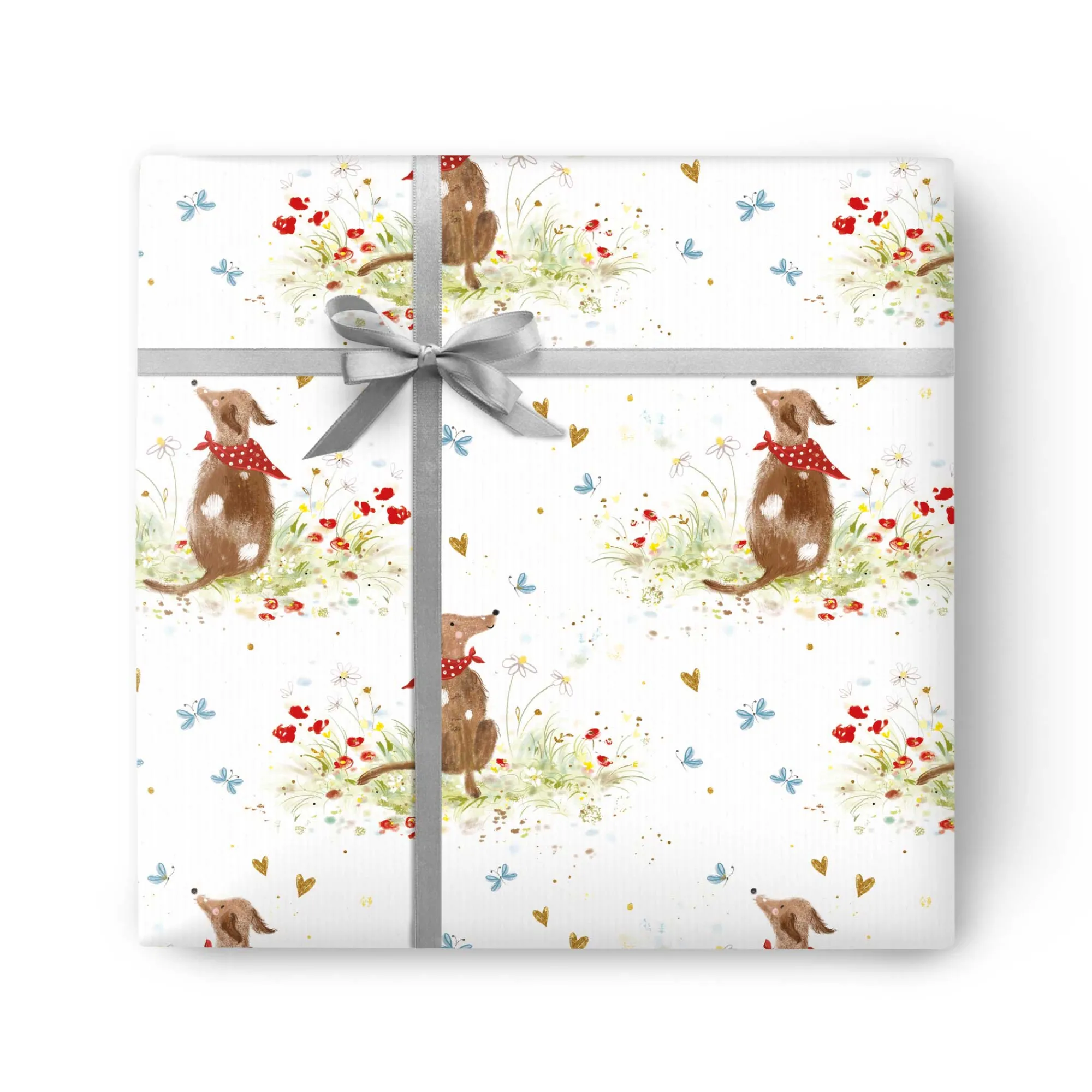 Gift Wrap|Birthday*Whistlefish Dog & Butterflies Wrapping Paper