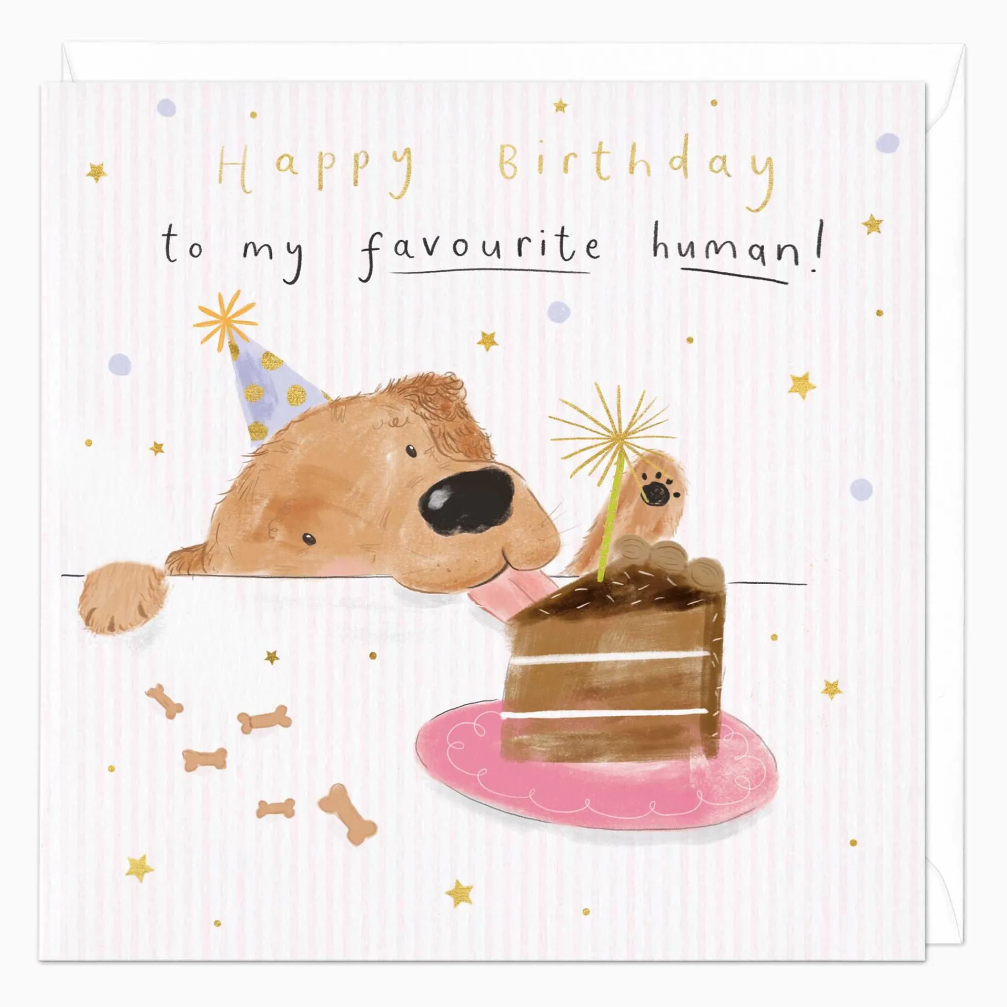 Birthday|For Children*Whistlefish Dog Eating Cake Birthday Card