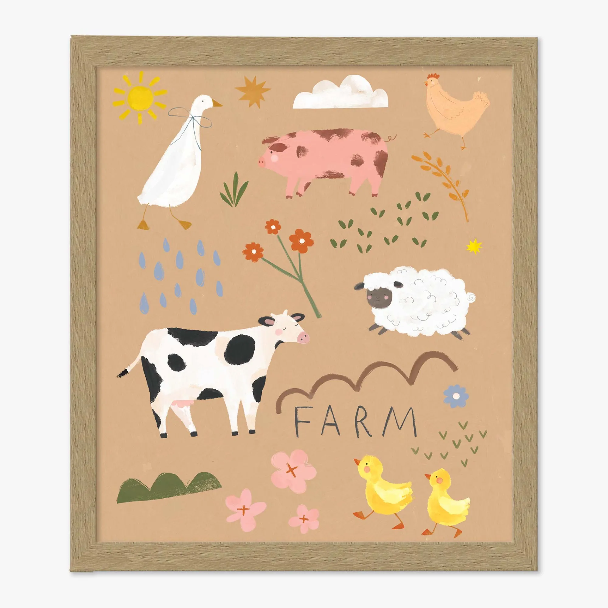 Wild Wonders|Floral & Flowers*Whistlefish Down on the Farm Small Framed Print