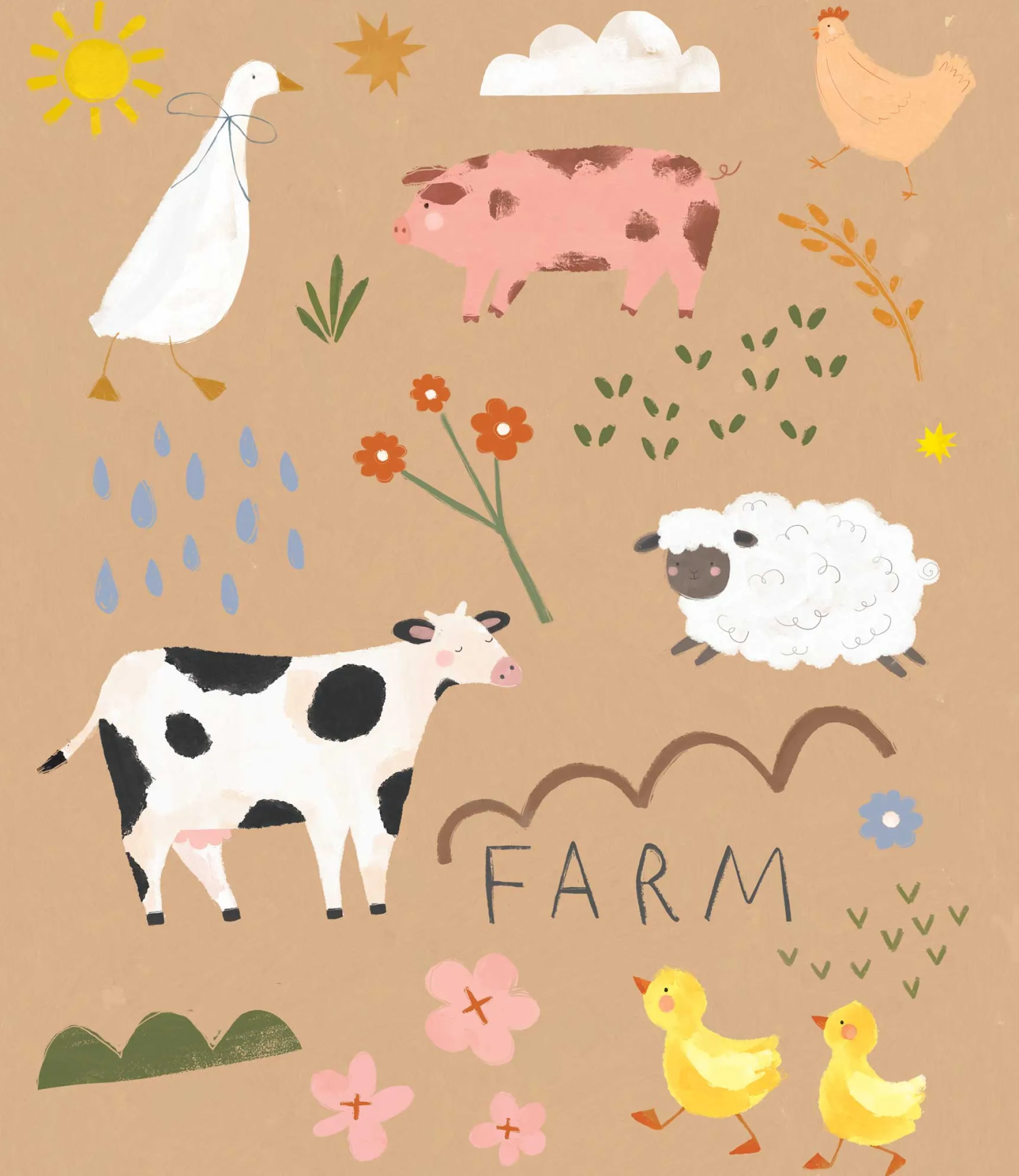 Wild Wonders|Floral & Flowers*Whistlefish Down on the Farm Small Framed Print