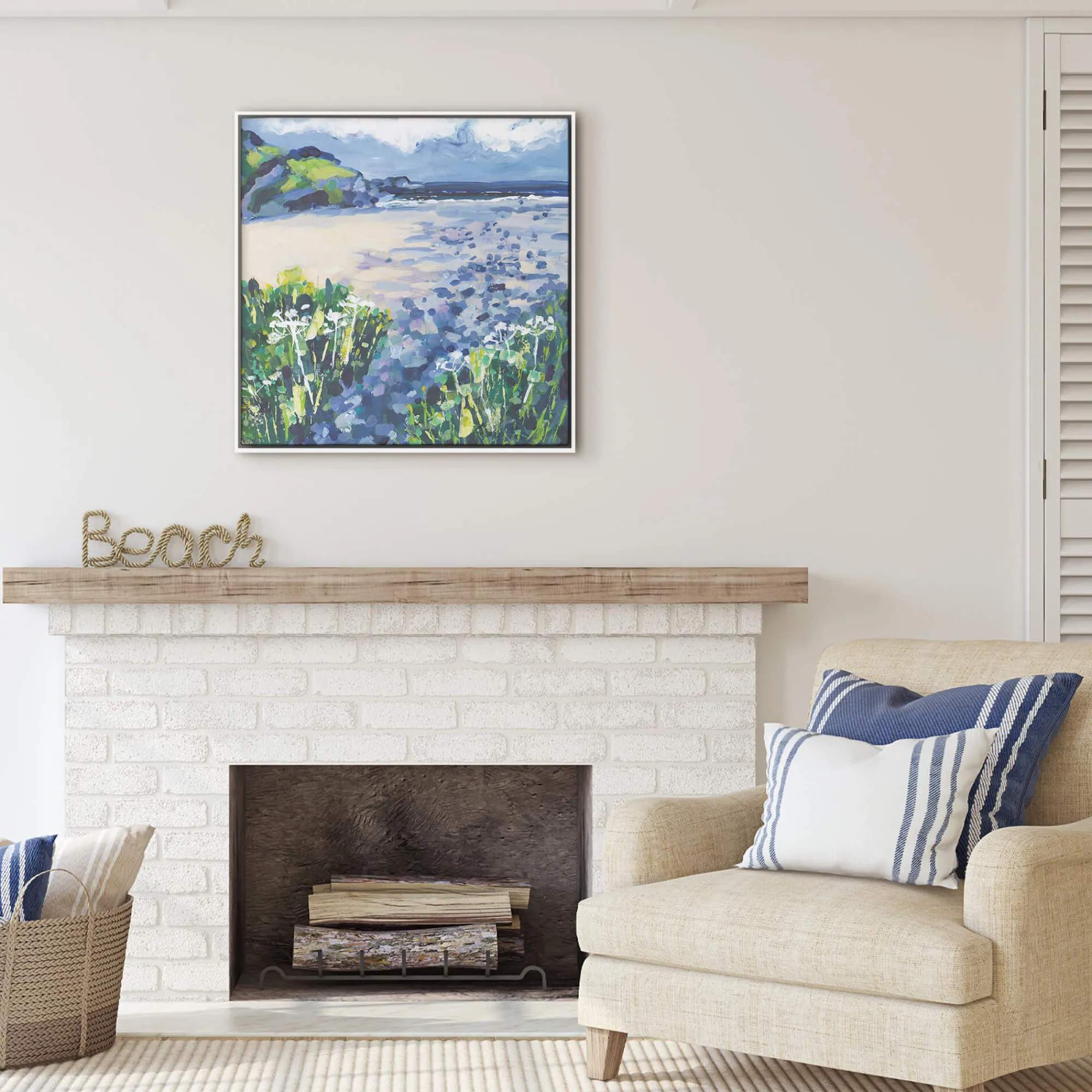 Coastal Scenes|Framed Canvas*Whistlefish Down To The Sea Framed Canvas