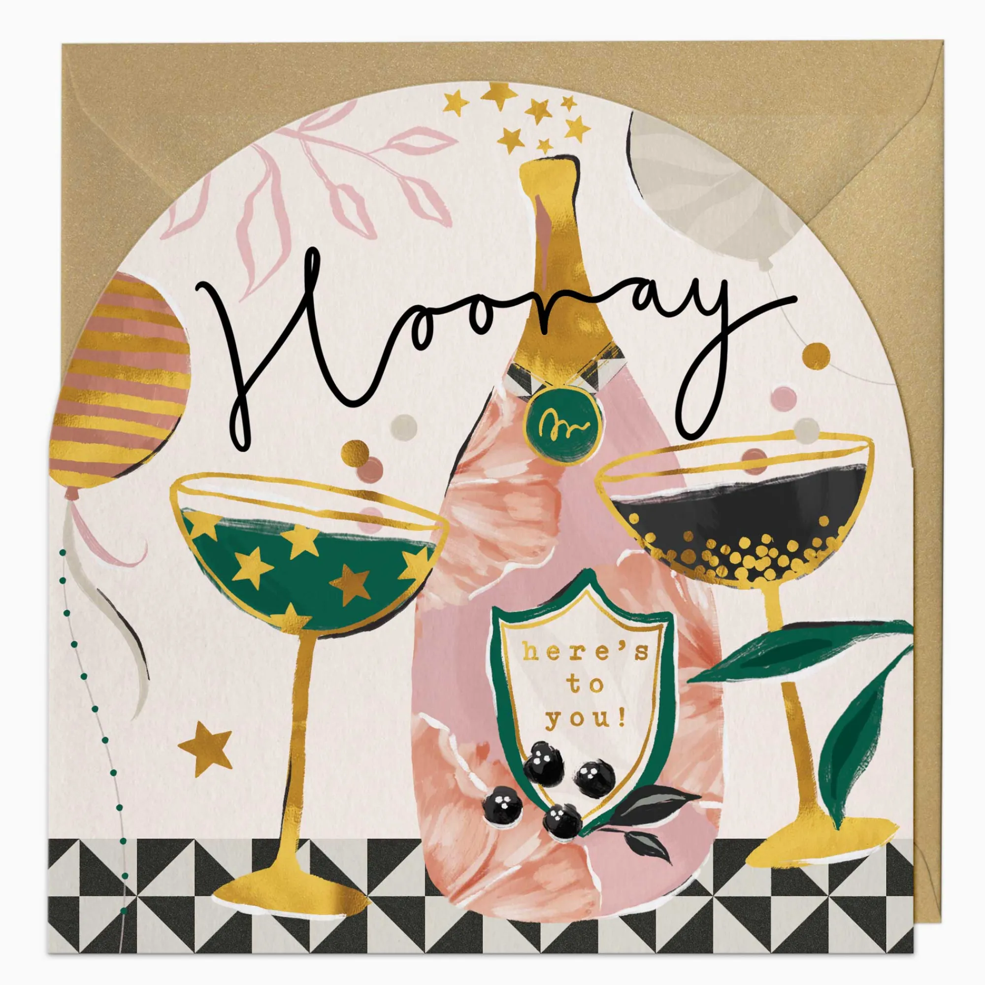 Congratulations|Celebration*Whistlefish Drinks Geo Bloom Arch Card