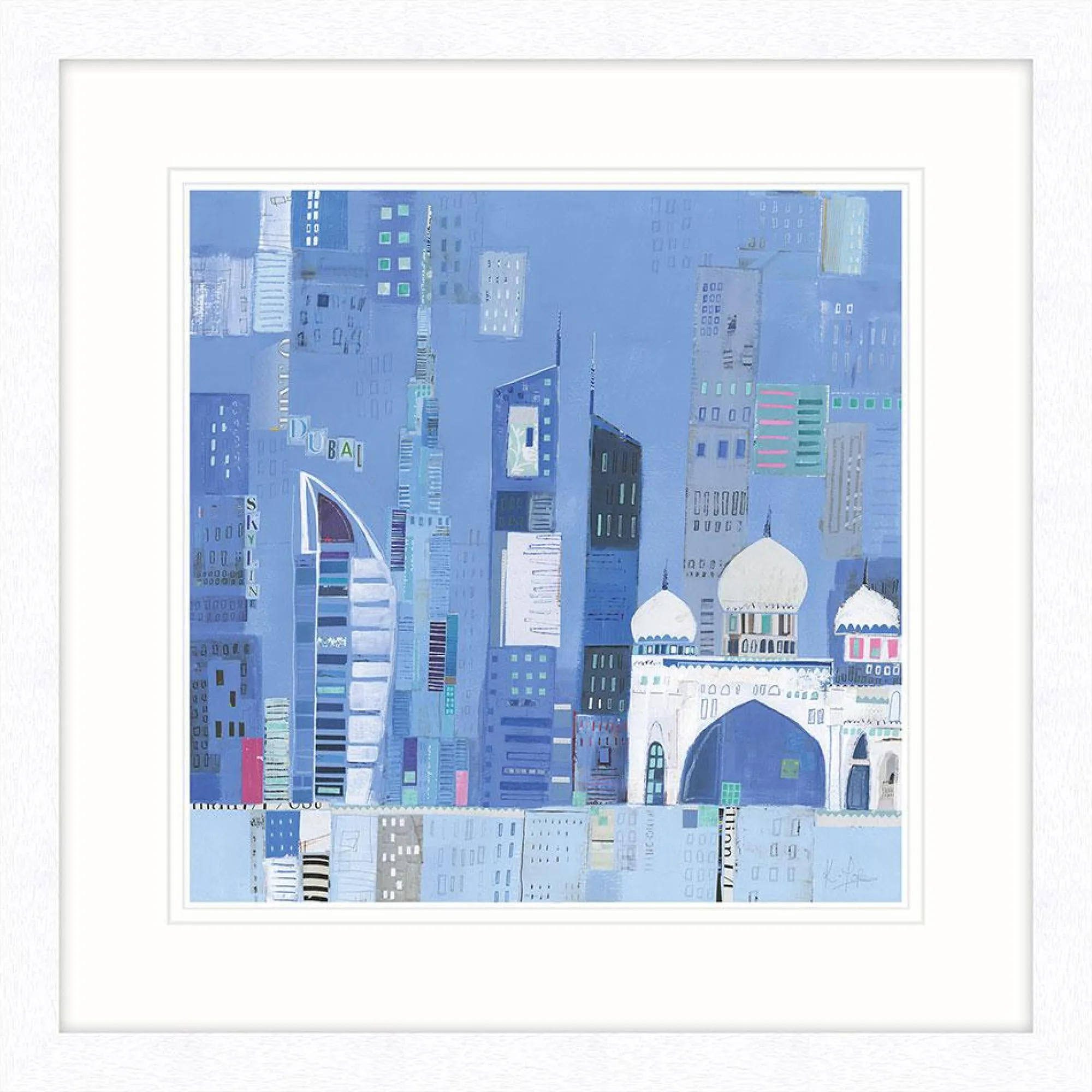 Framed Prints*Whistlefish Dubai Skyline Art Framed Print