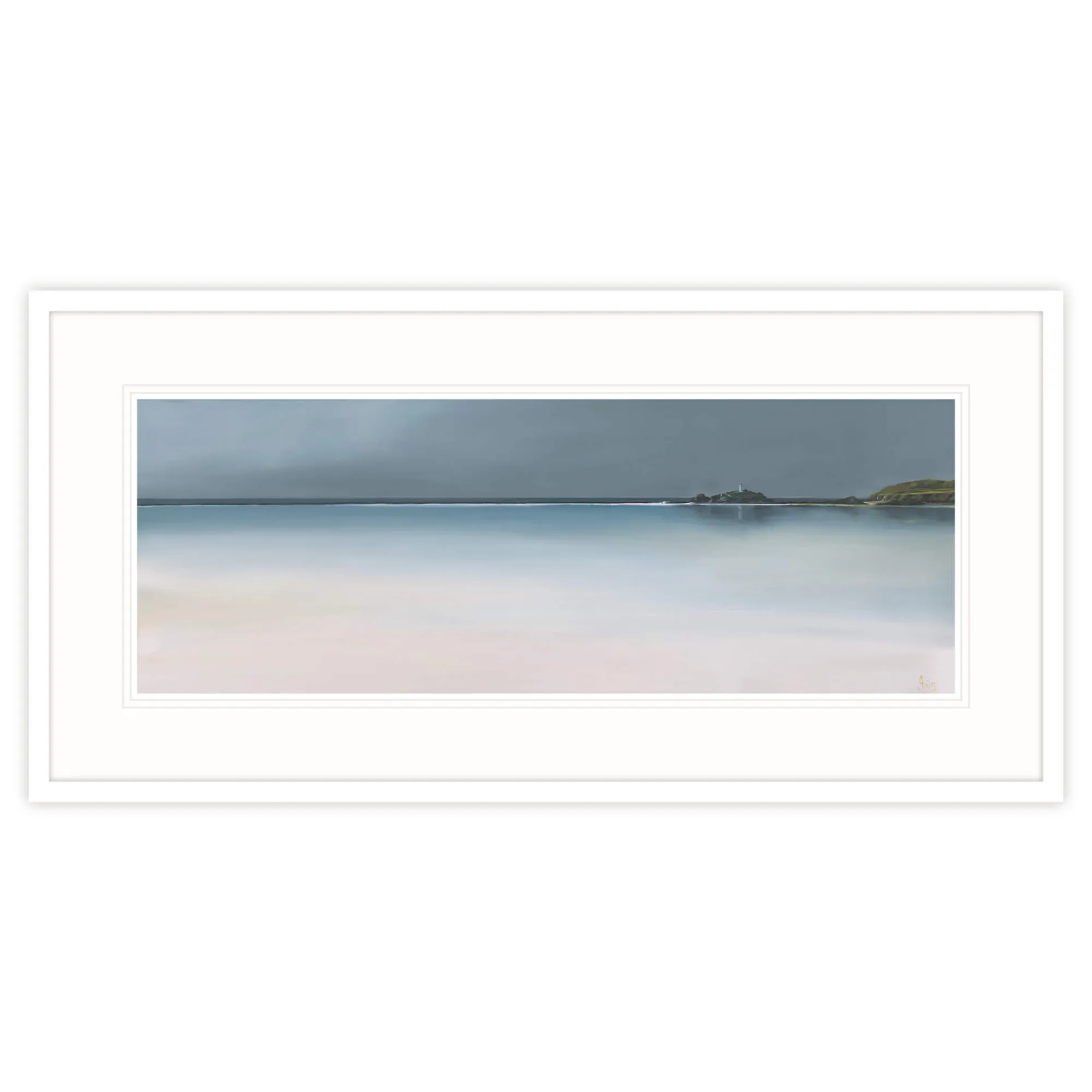 Cornwall|Coastal Scenes*Whistlefish Ebbing Tide Godrevy Framed Print