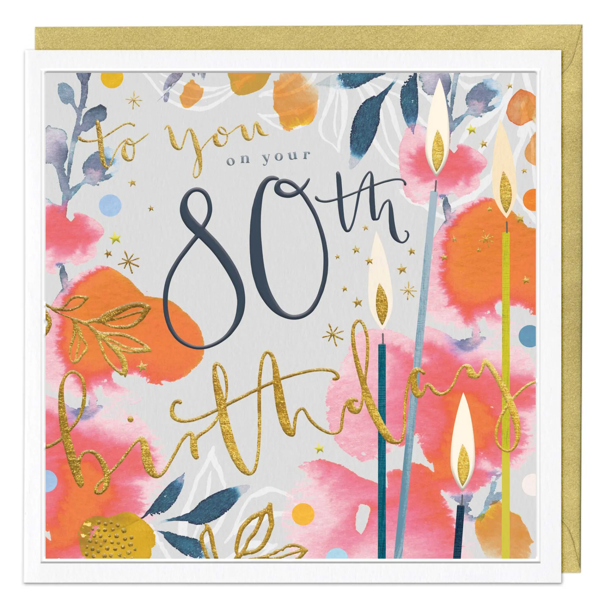Birthday|Birthday*Whistlefish Elegant 80th Luxury Birthday Card
