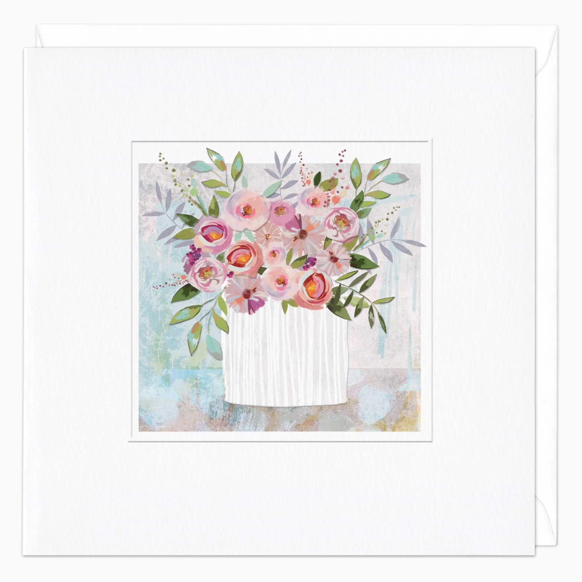 Mother's Day*Whistlefish Embossed Vase Of Roses Card