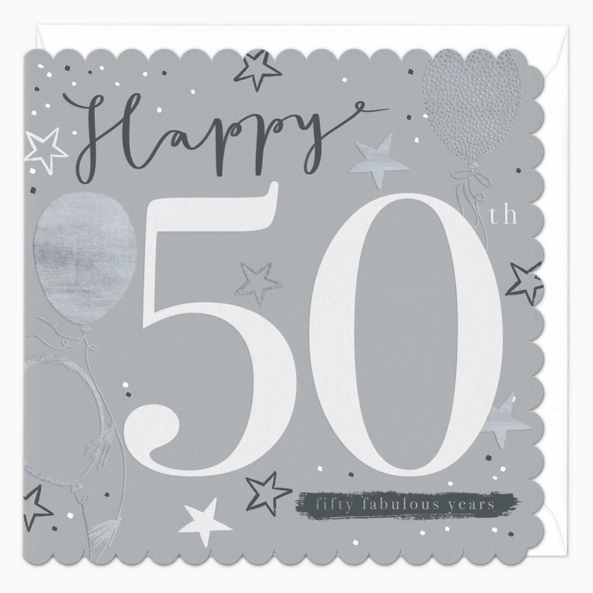 Birthday|By Age*Whistlefish Fabulous 50th Birthday Scalloped Card