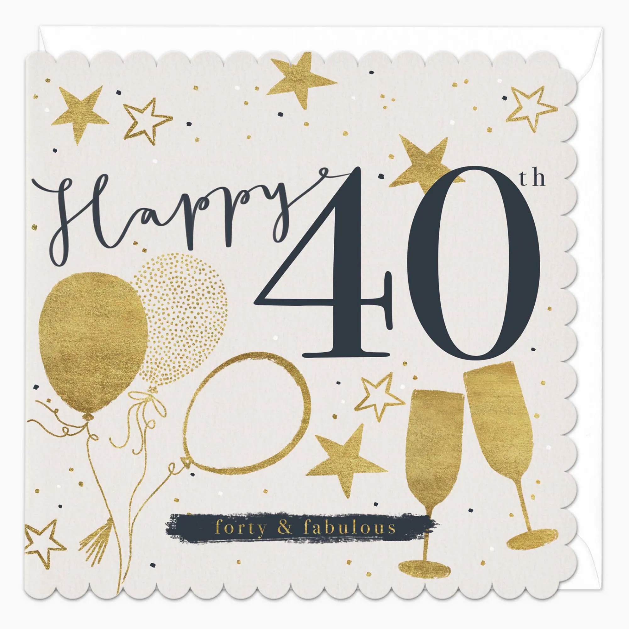 Birthday|By Age*Whistlefish Fabulous 40th Birthday Scalloped Card