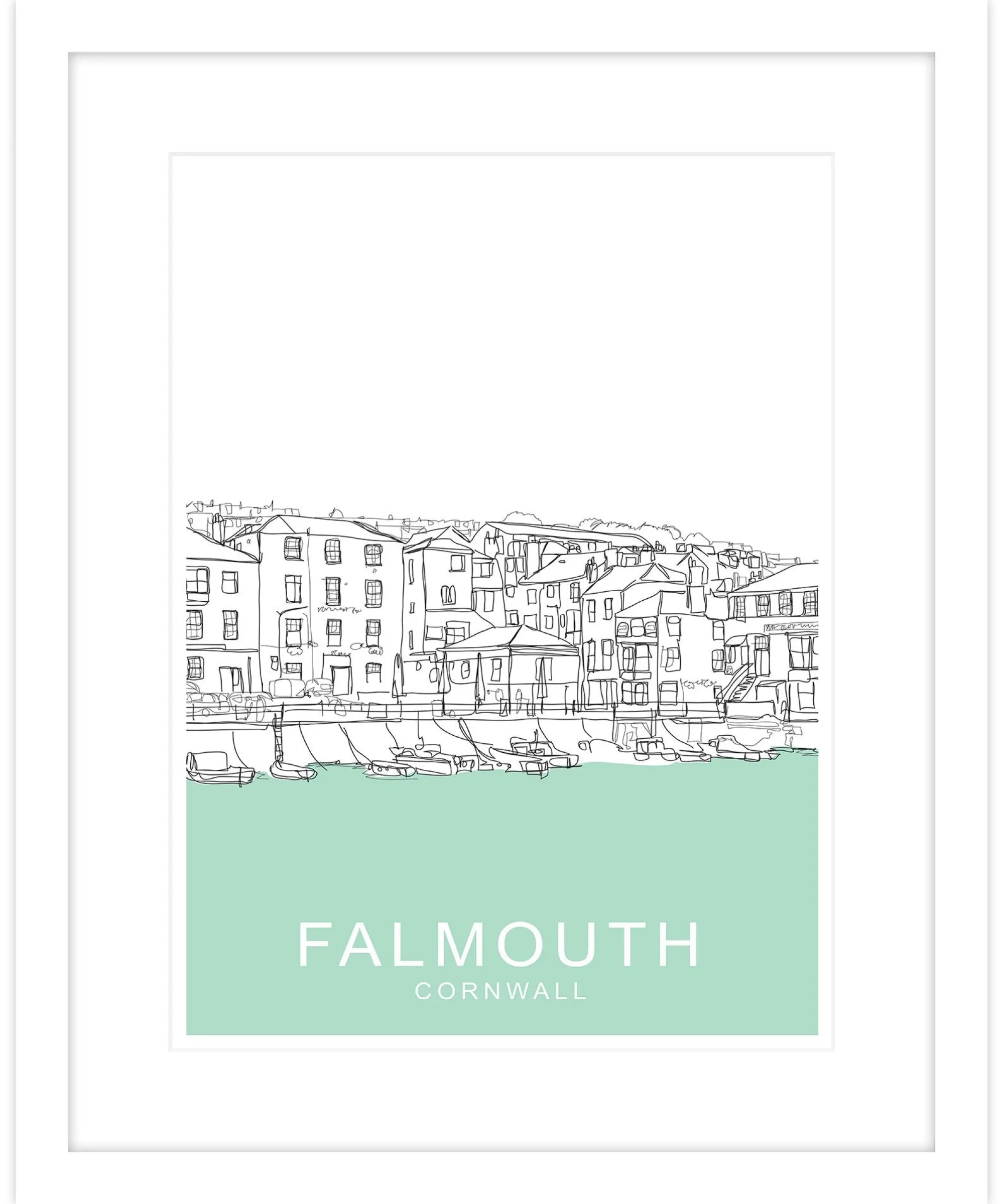 Framed Prints*Whistlefish Falmouth Framed Travel Print