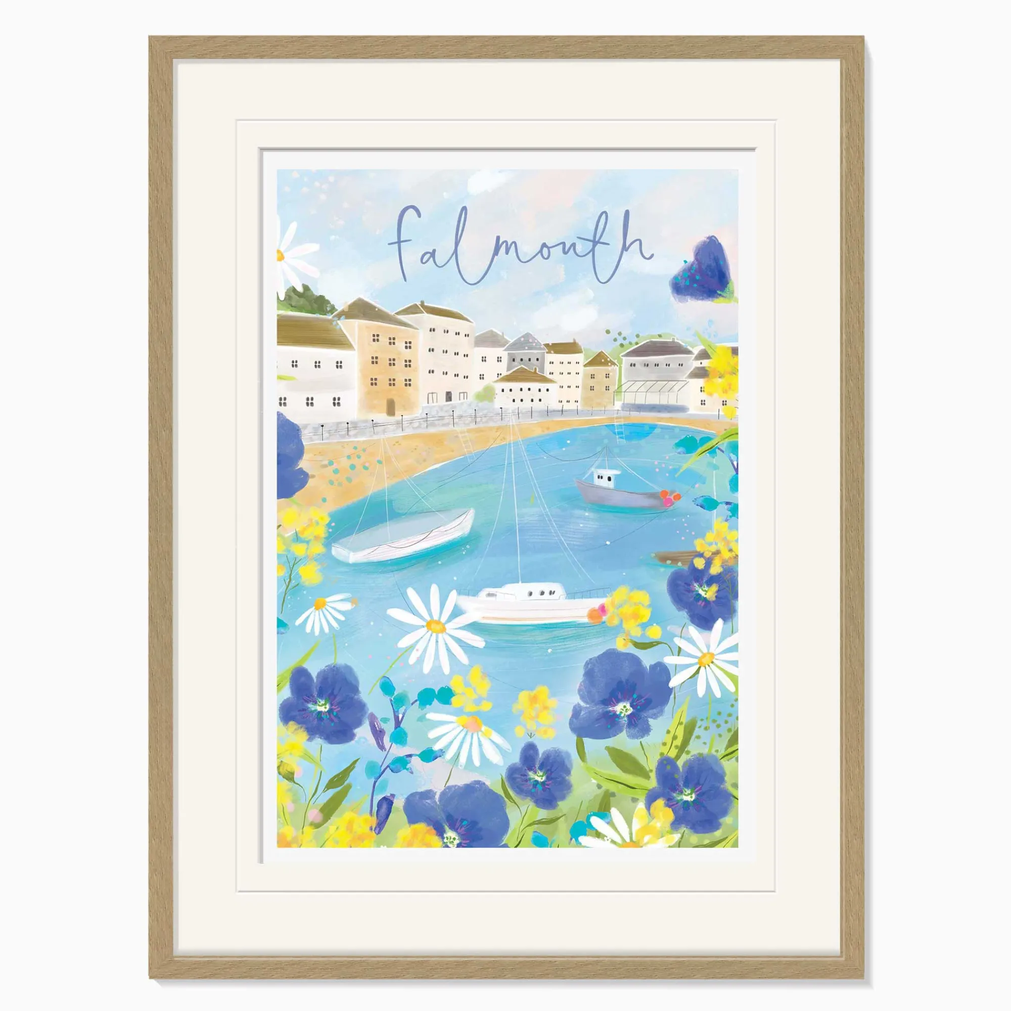 Falmouth|Cornwall*Whistlefish Falmouth Large Framed Print