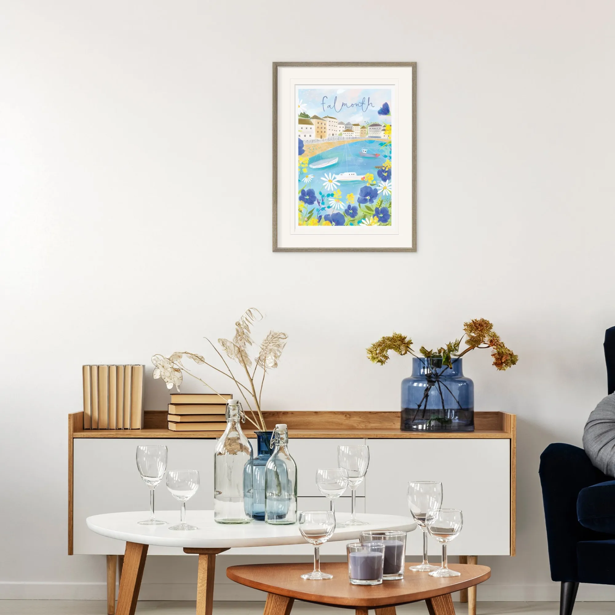 Falmouth|Cornwall*Whistlefish Falmouth Large Framed Print