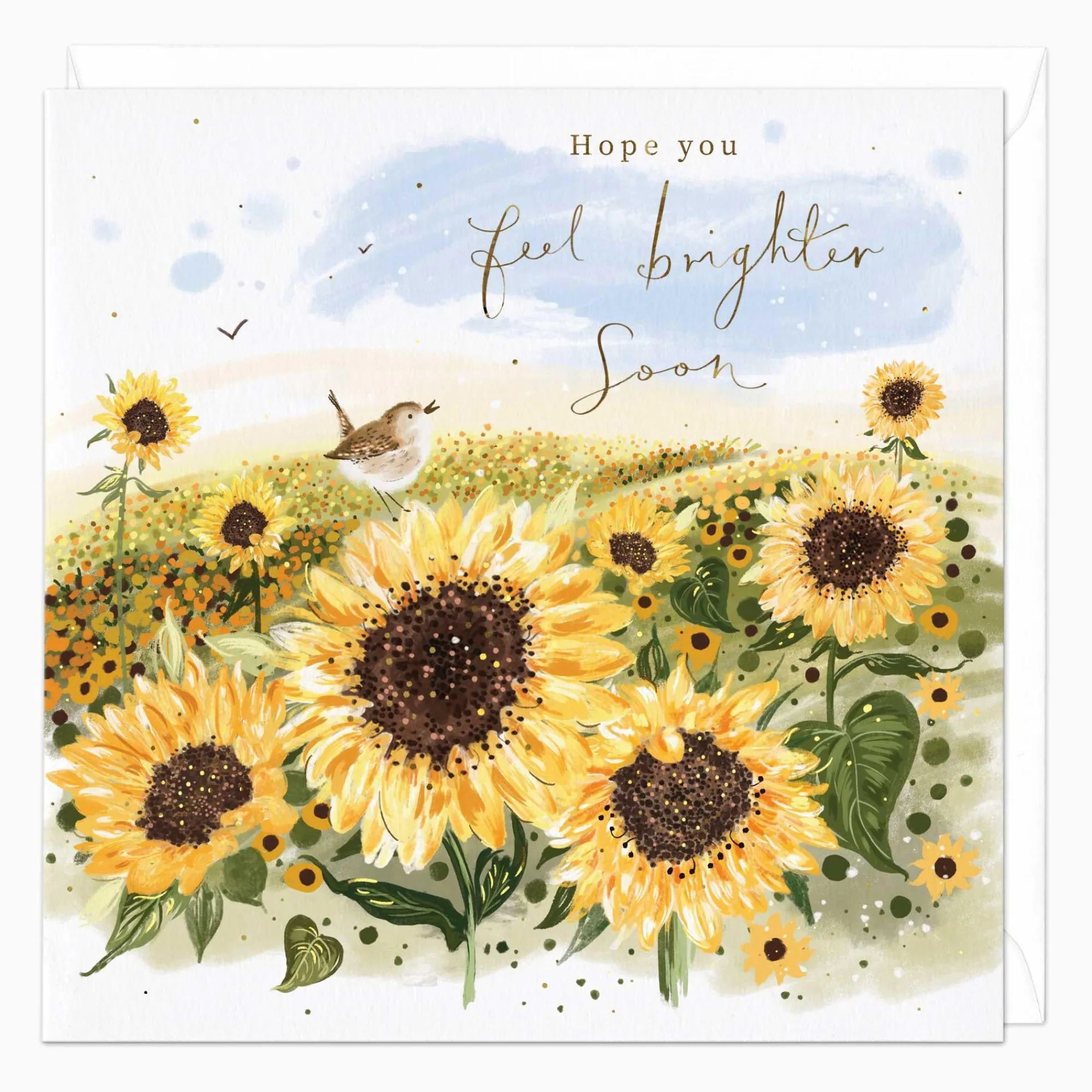 Get Well Soon*Whistlefish Feel Brighter Soon Sunflower Card
