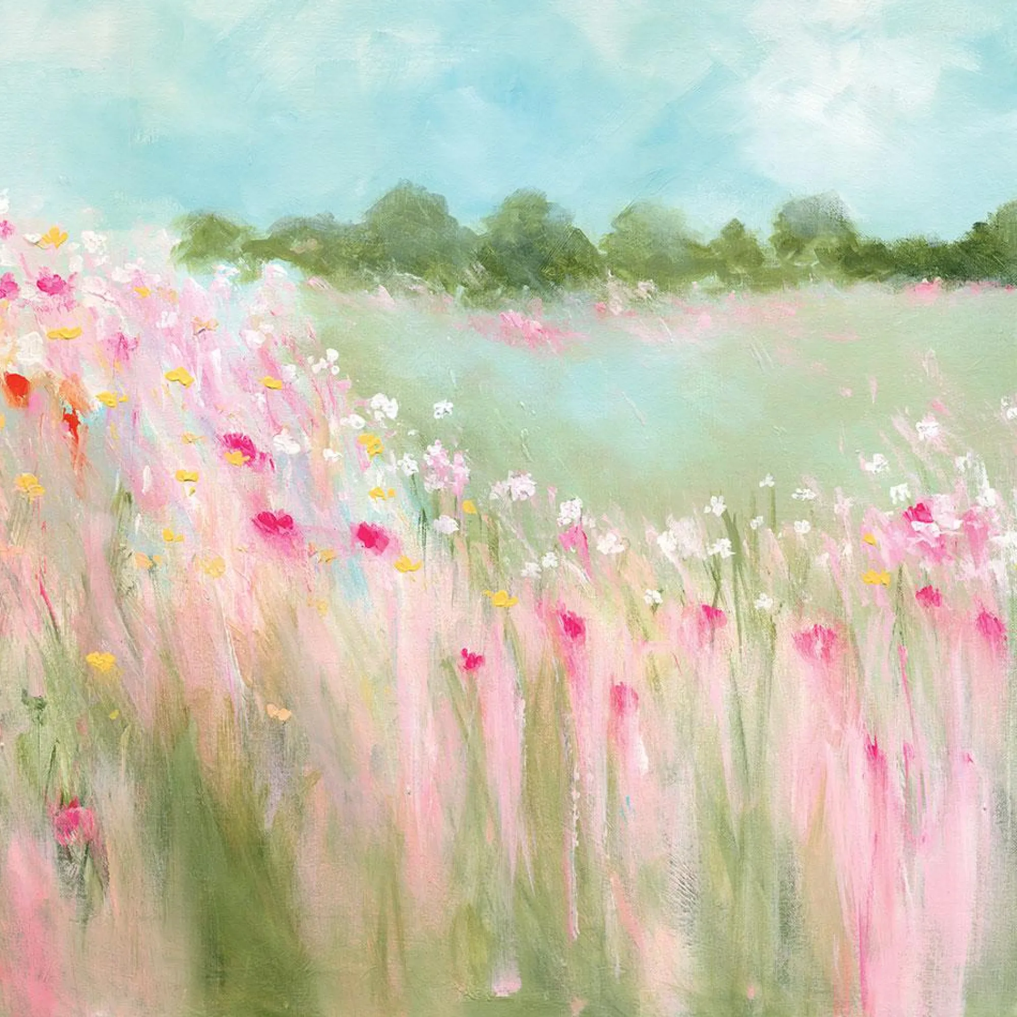 Unframed Prints*Whistlefish Field Of Blooms Small Floral Art Print