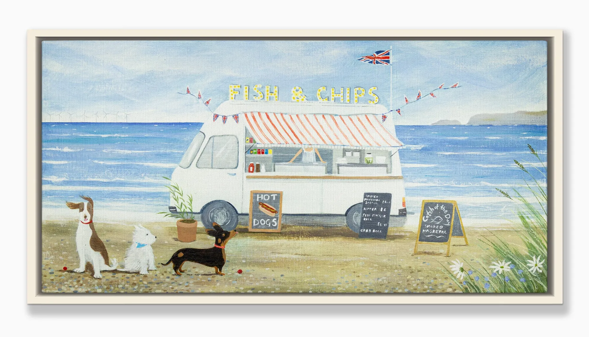 Coastal Scenes|Animal*Whistlefish First In Line Framed Canvas