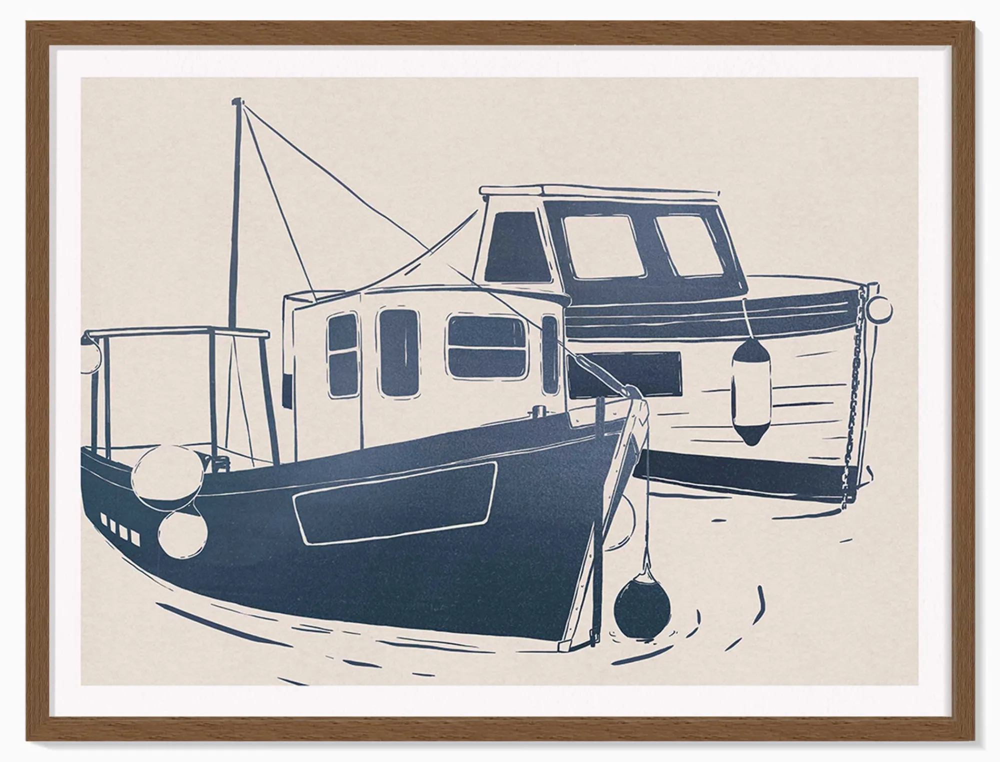 Coastal Scenes|Boat & Sailing*Whistlefish Fishing Boats Large Framed Print