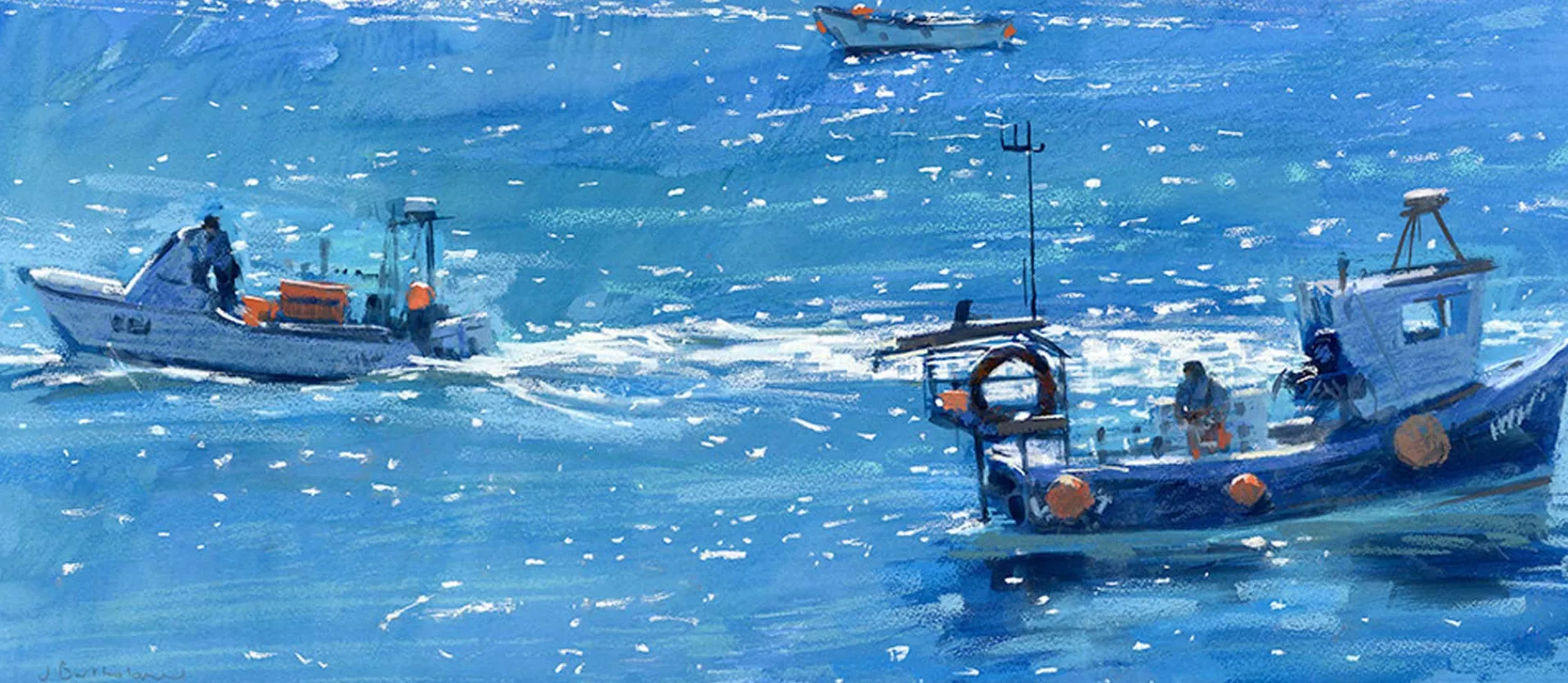 Unframed Prints*Whistlefish Fishing Boats Passing Art Print