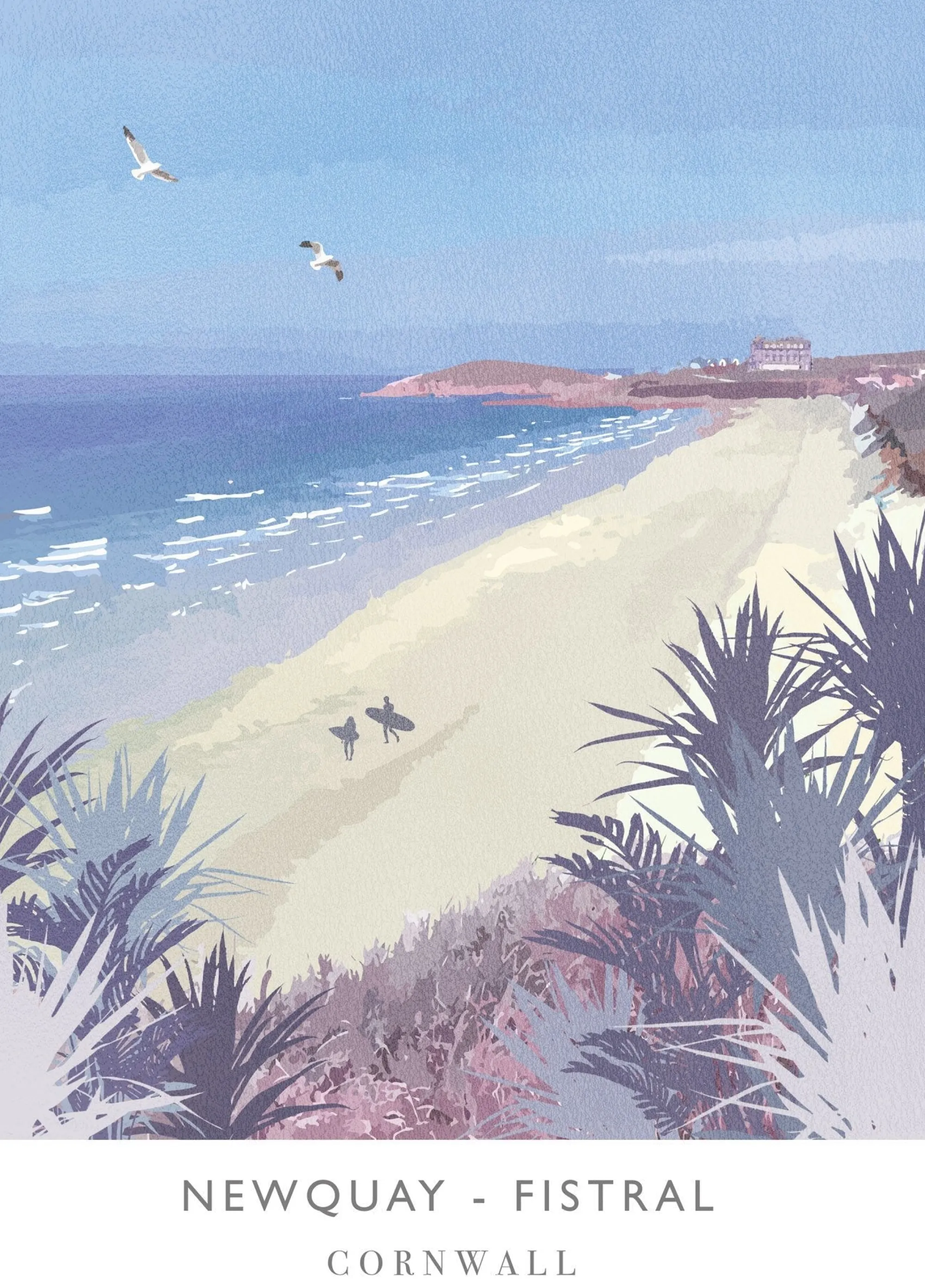 Unframed Prints*Whistlefish Fistral Beach Art Print